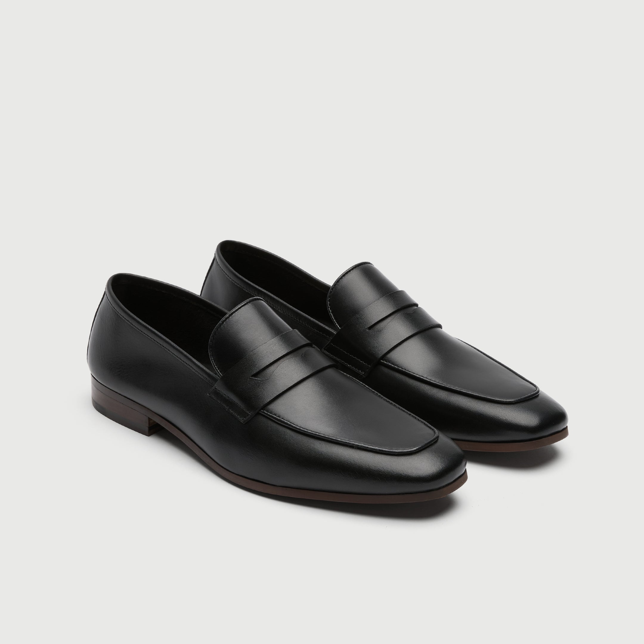 Walk London Mens Capri Saddle Loafer in Black Leather