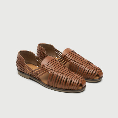 Walk London Mens Harry Weave Slip On in Tan Leather