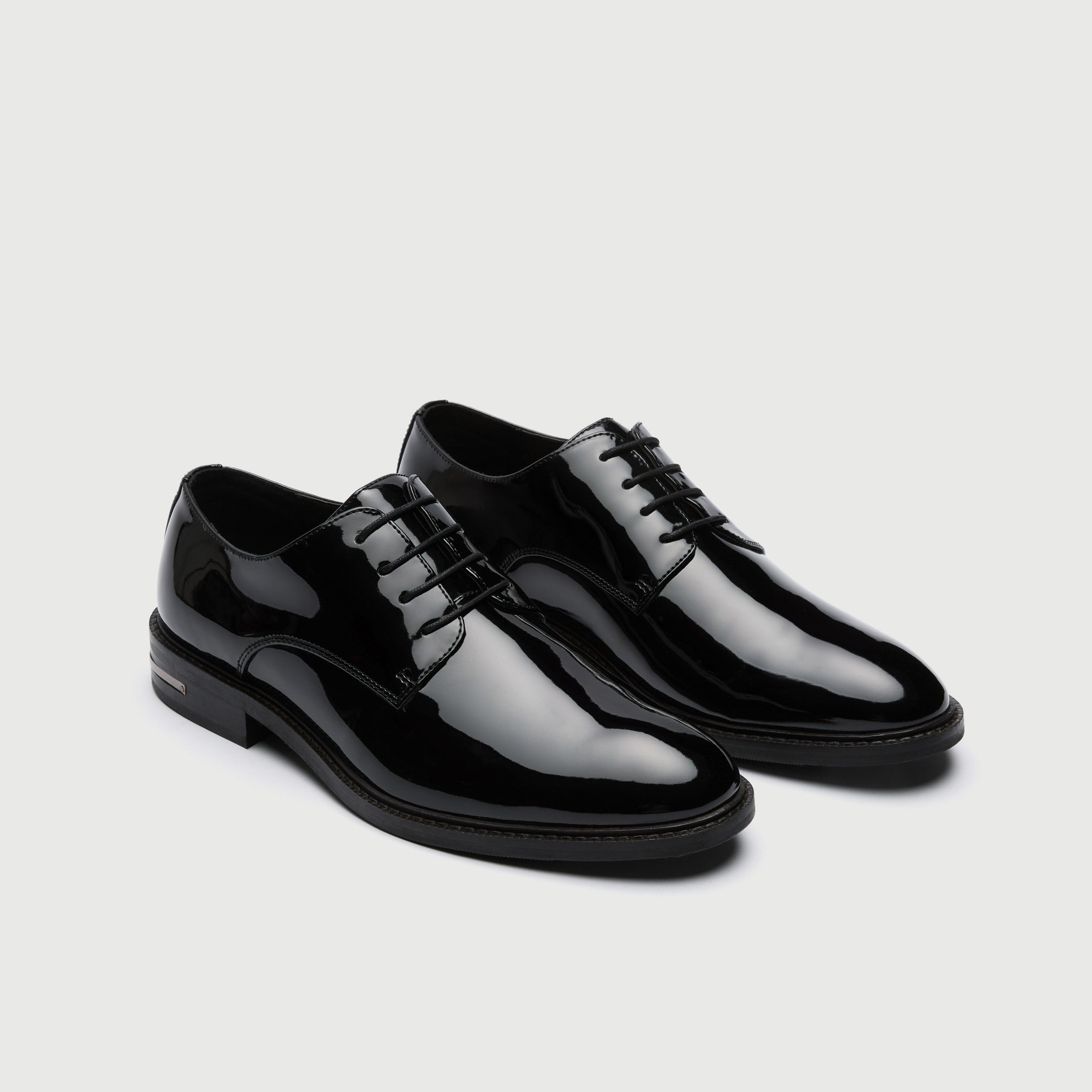 WALK London Men's Oliver Derby Shoe in Black Patent Leather