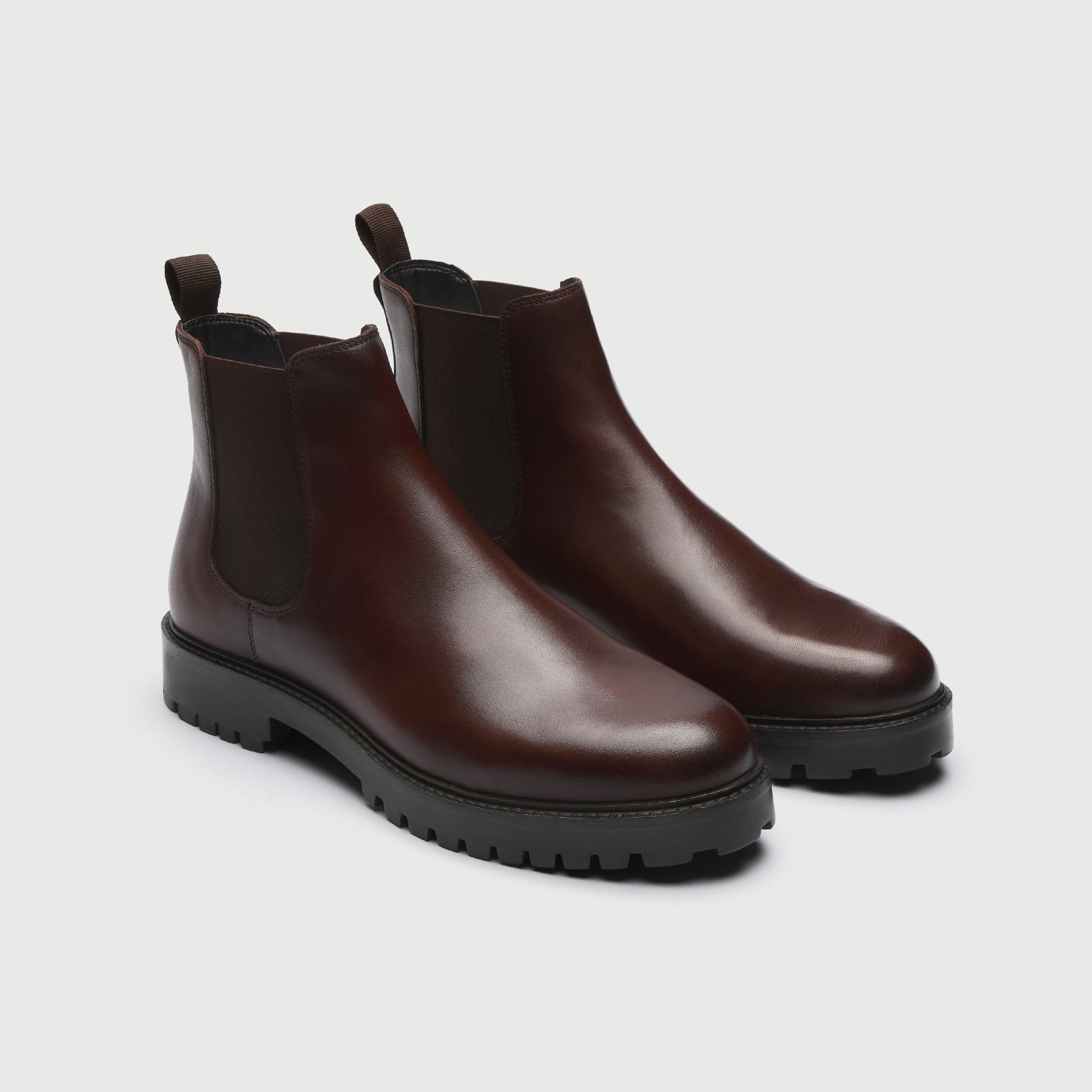 WALK London Men's Sean Chelsea Boot in Brown Leather