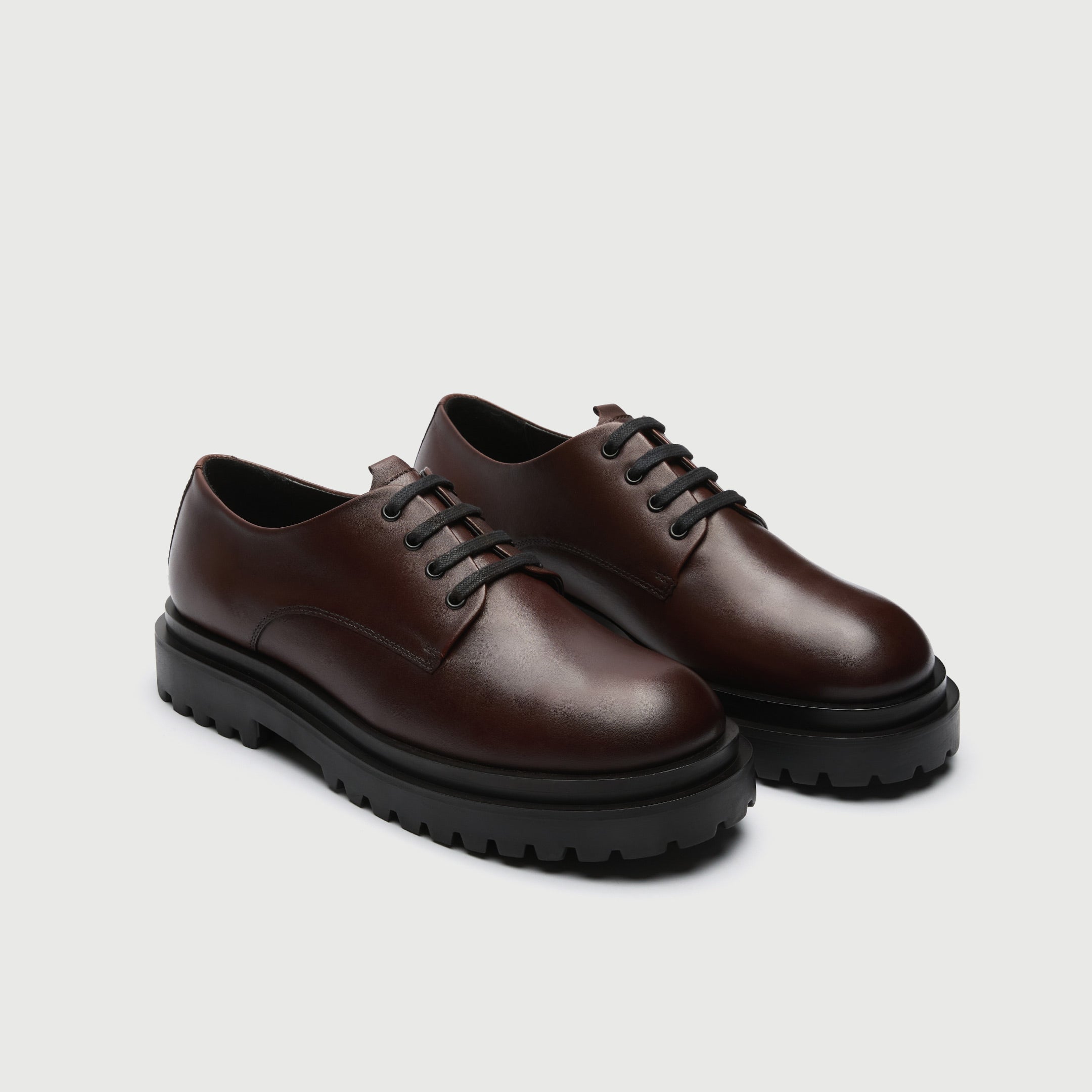 WALK London Mens Sully Derby Shoe in Brown Leather