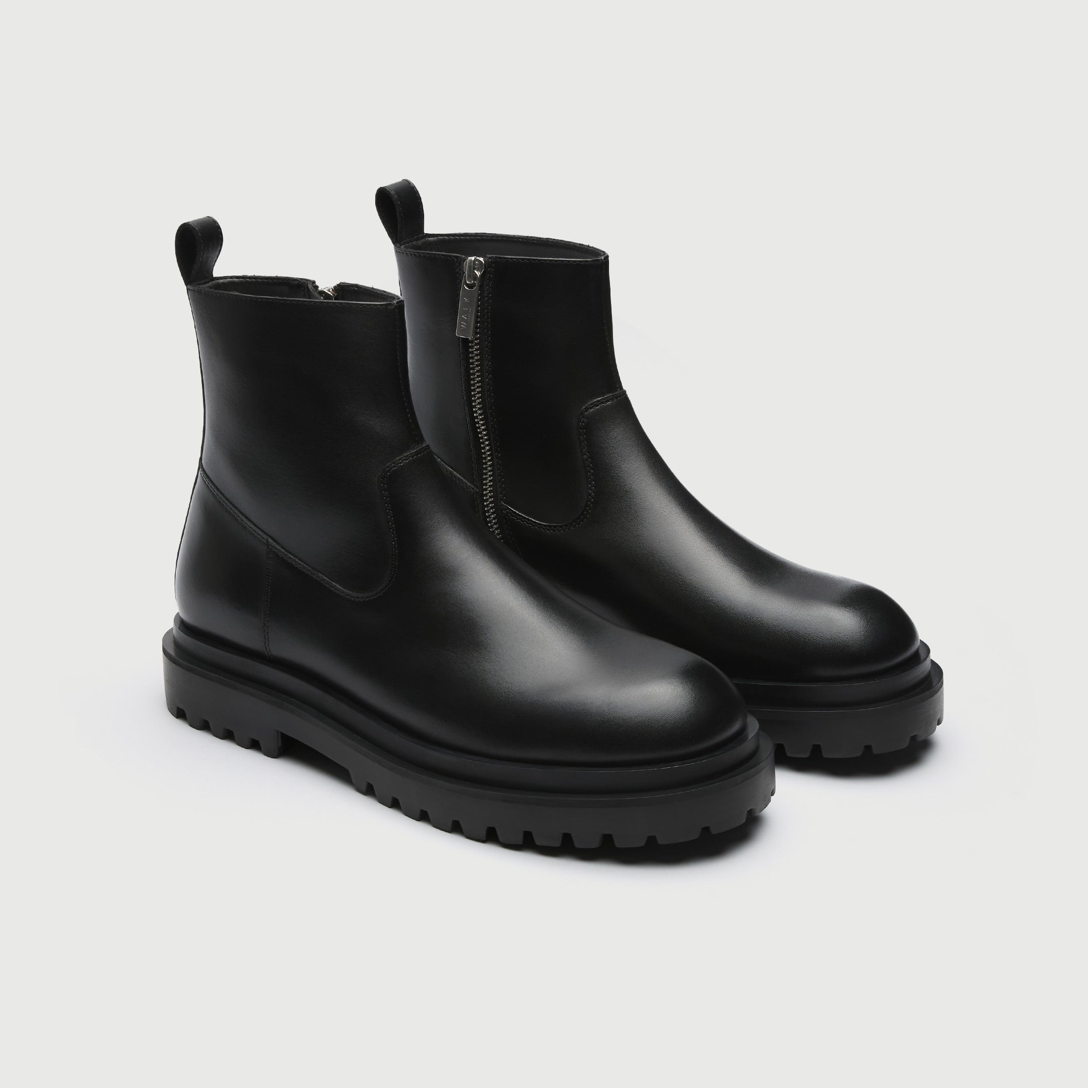 WALK London Mens Sully Inside Zip Boot in Black Leather