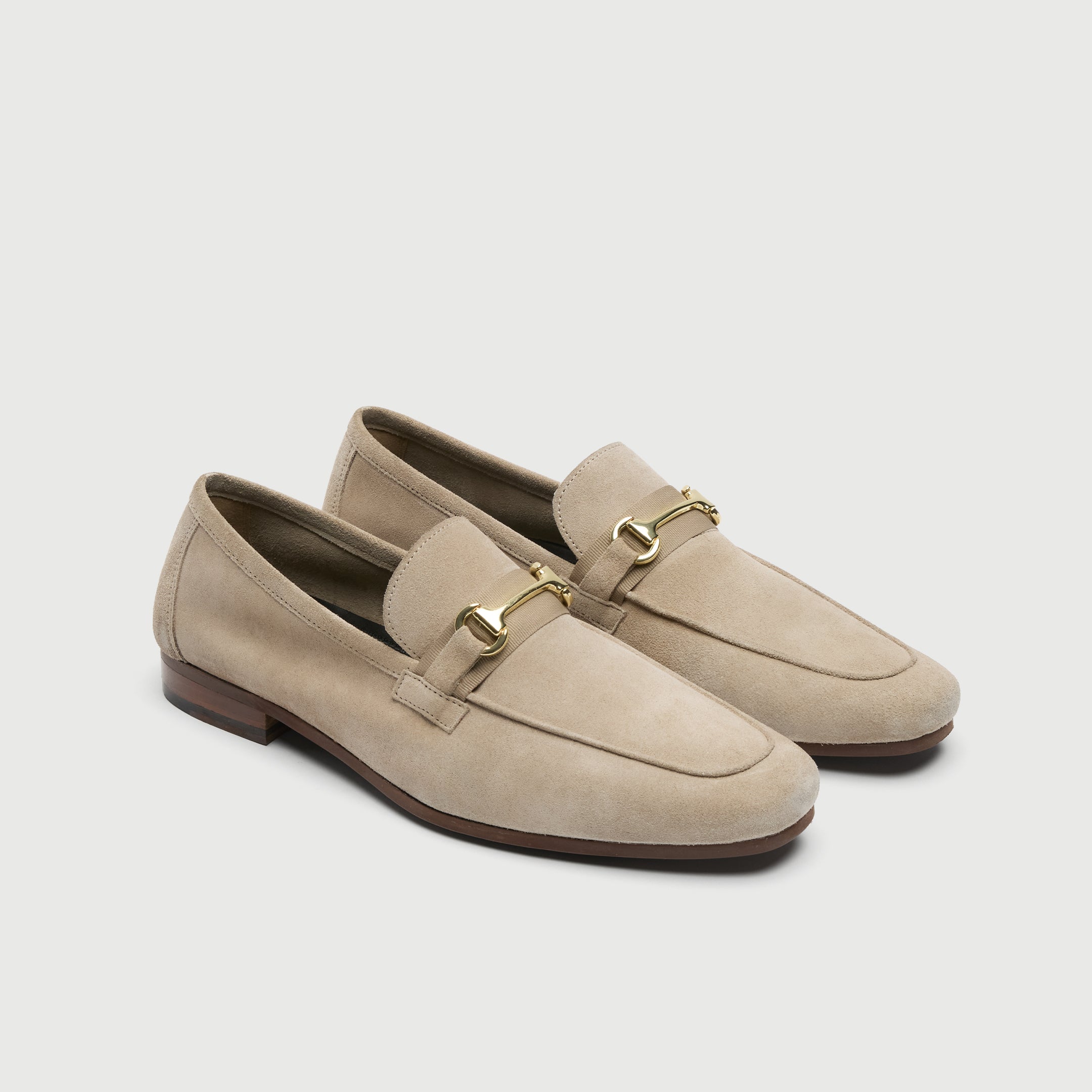 Walk London Mens Capri Trim Loafer in Stone Suede