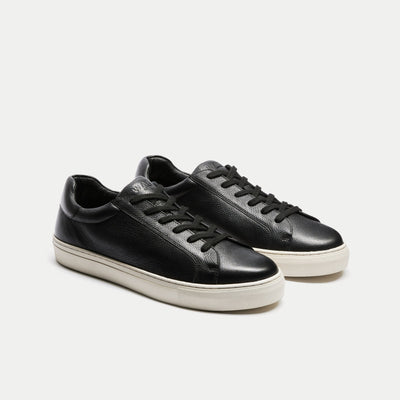 Walk London Mens Harrison Sneaker in Black Leather