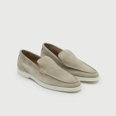 Walk London Mens Monaco Slip On Loafer in Pebble Suede