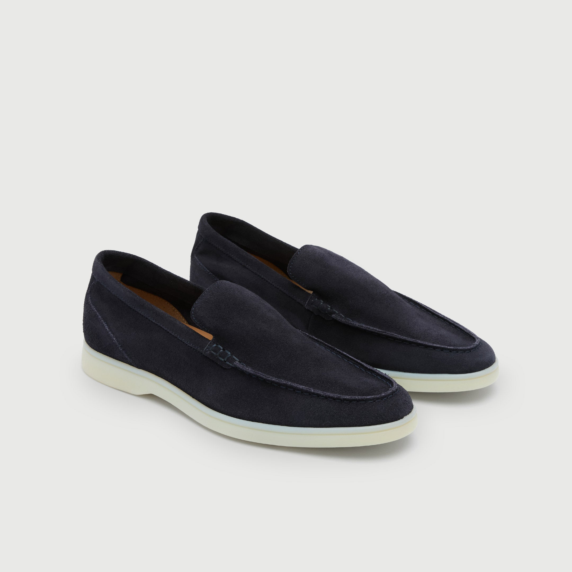 Walk London Mens Monaco Slip On Loafer in Navy Suede