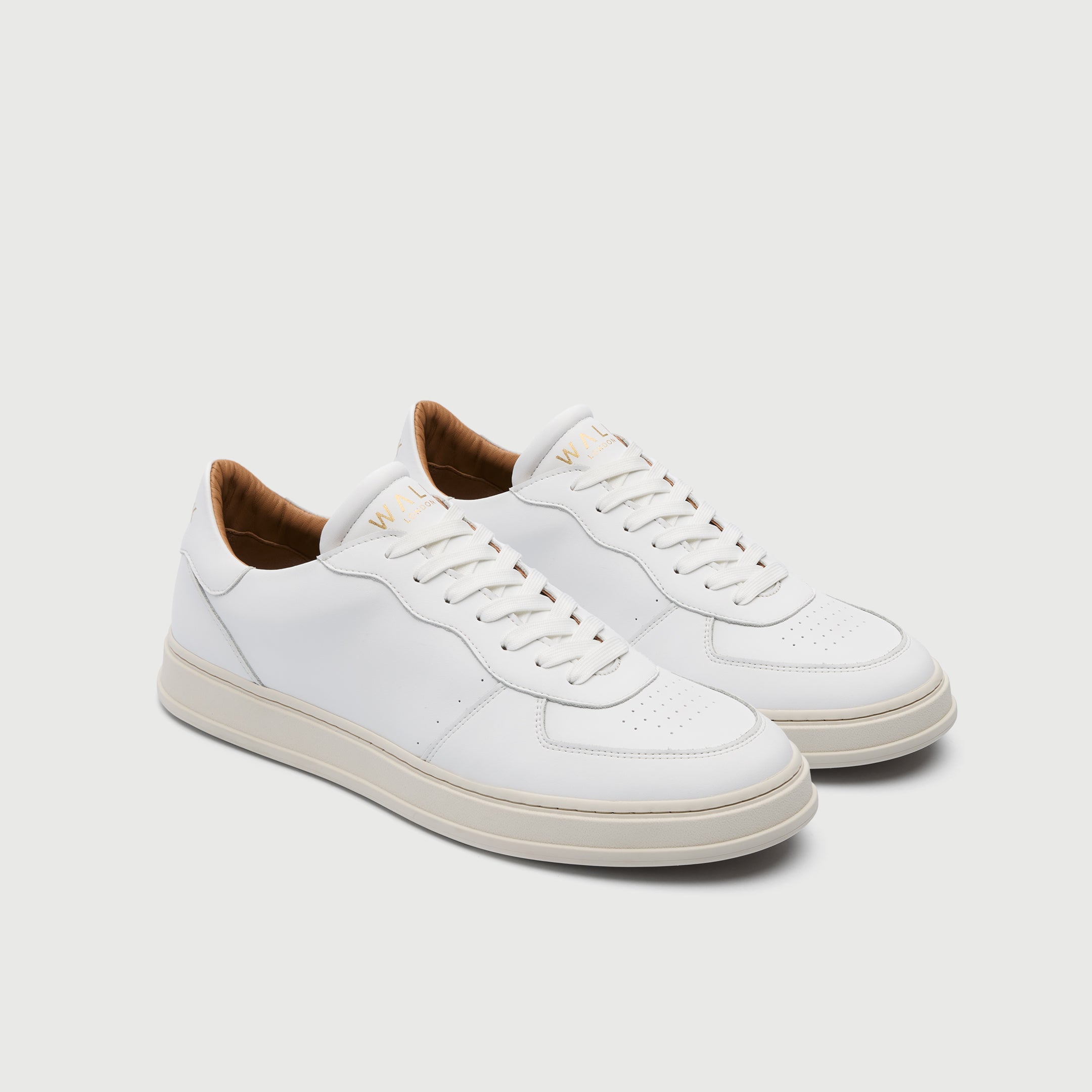 Walk London Men's Nevada Trainer in White Leather