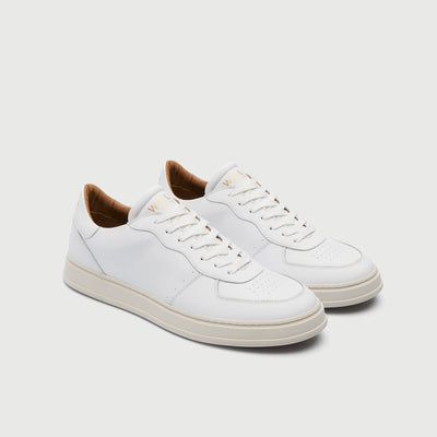 Walk London Men's Nevada Trainer in White Leather