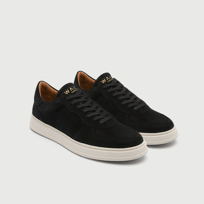 Walk London Mens Nevada Trainer in Black Suede