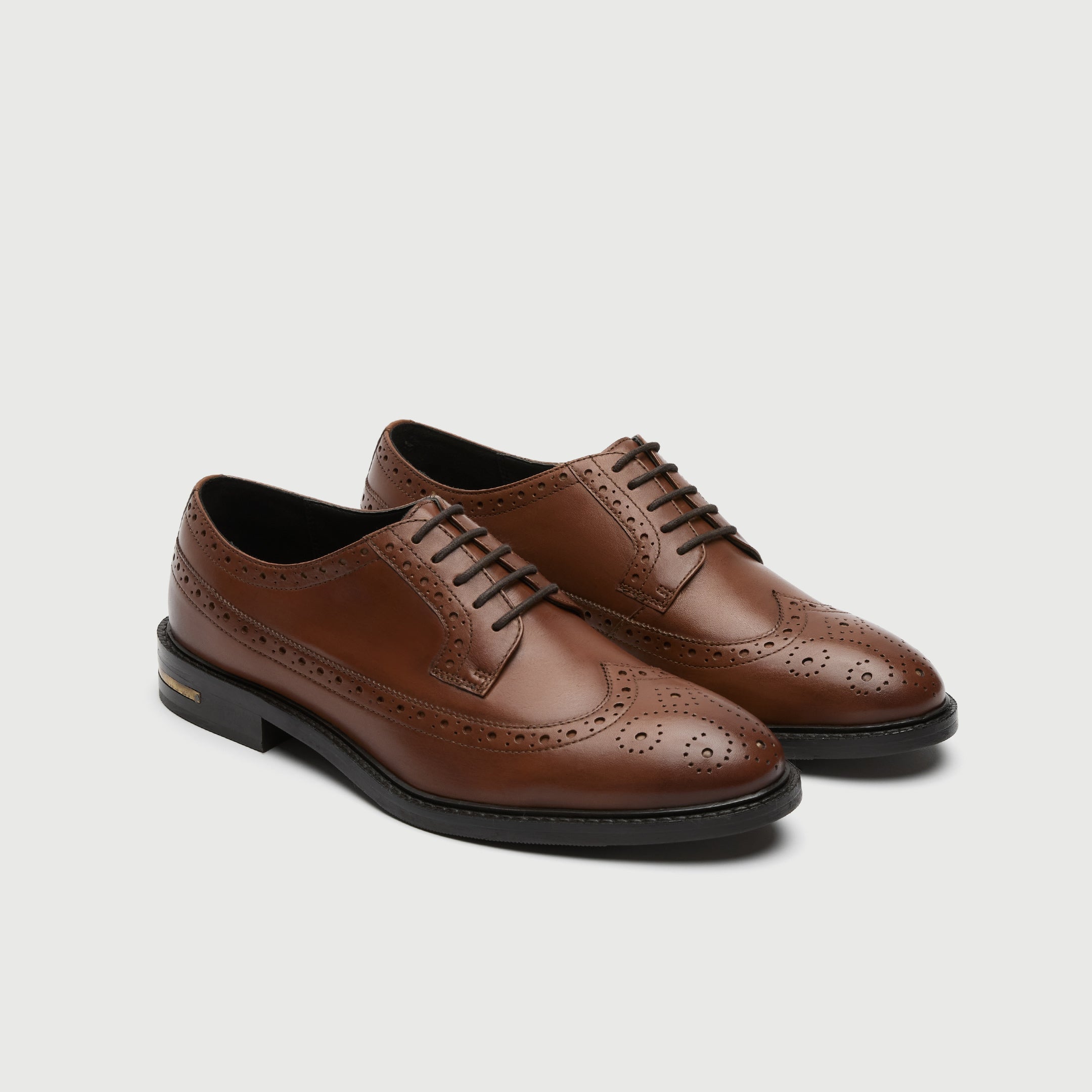 Walk London Mens Oliver Brogue in Tan Leather