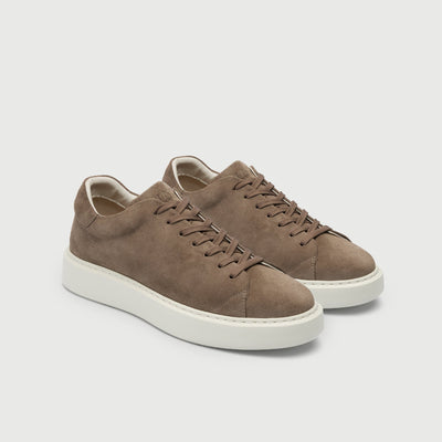 Walk London Mens Pasadena Trainer in Taupe Suede