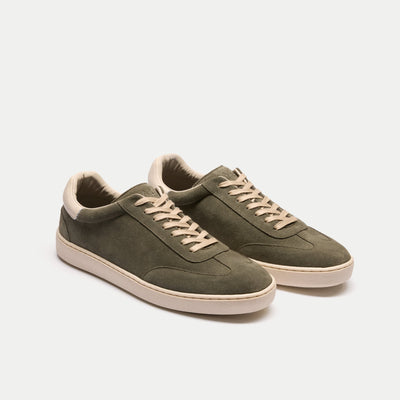 Mens Porto Trainer in Olive Suede | Walk London