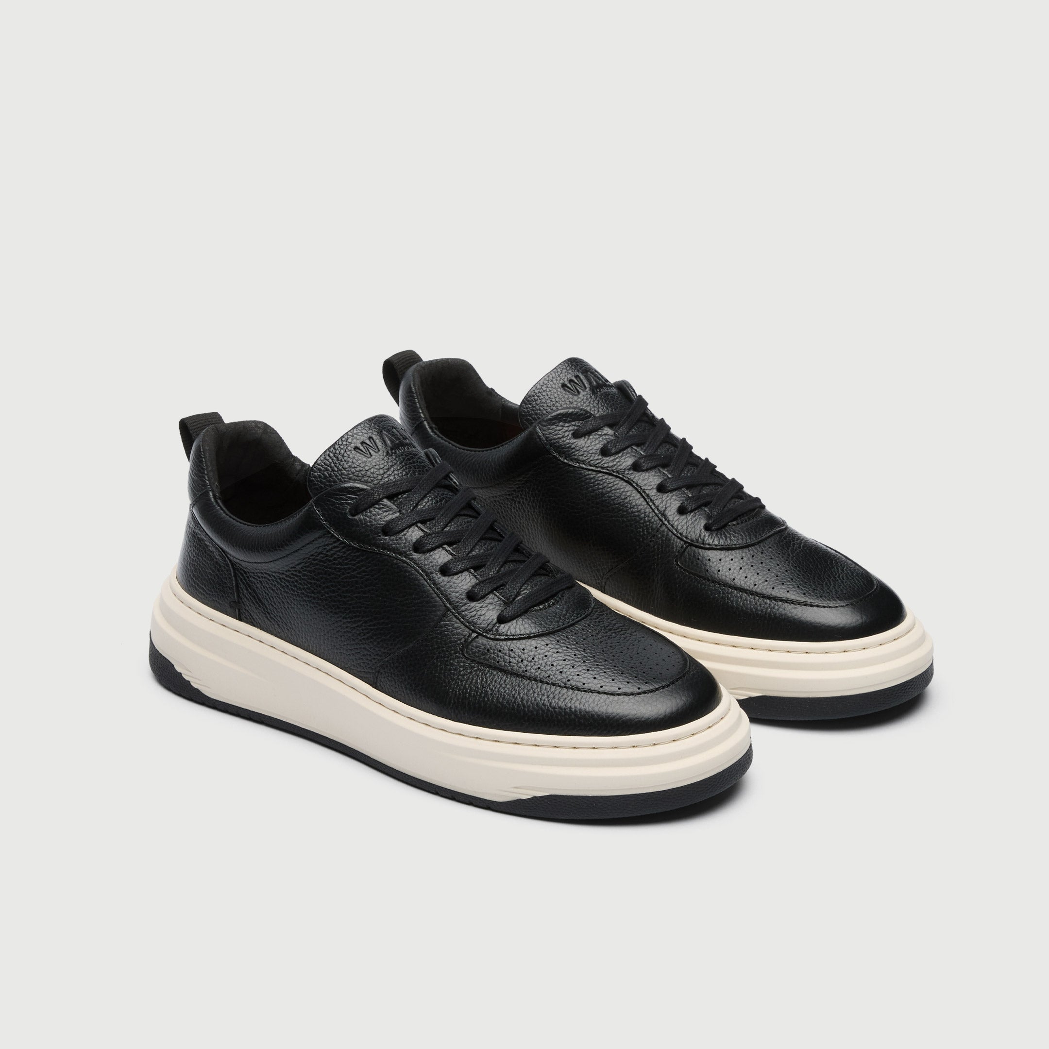 Walk London Men's Santa Monica Trainer in Black Leather