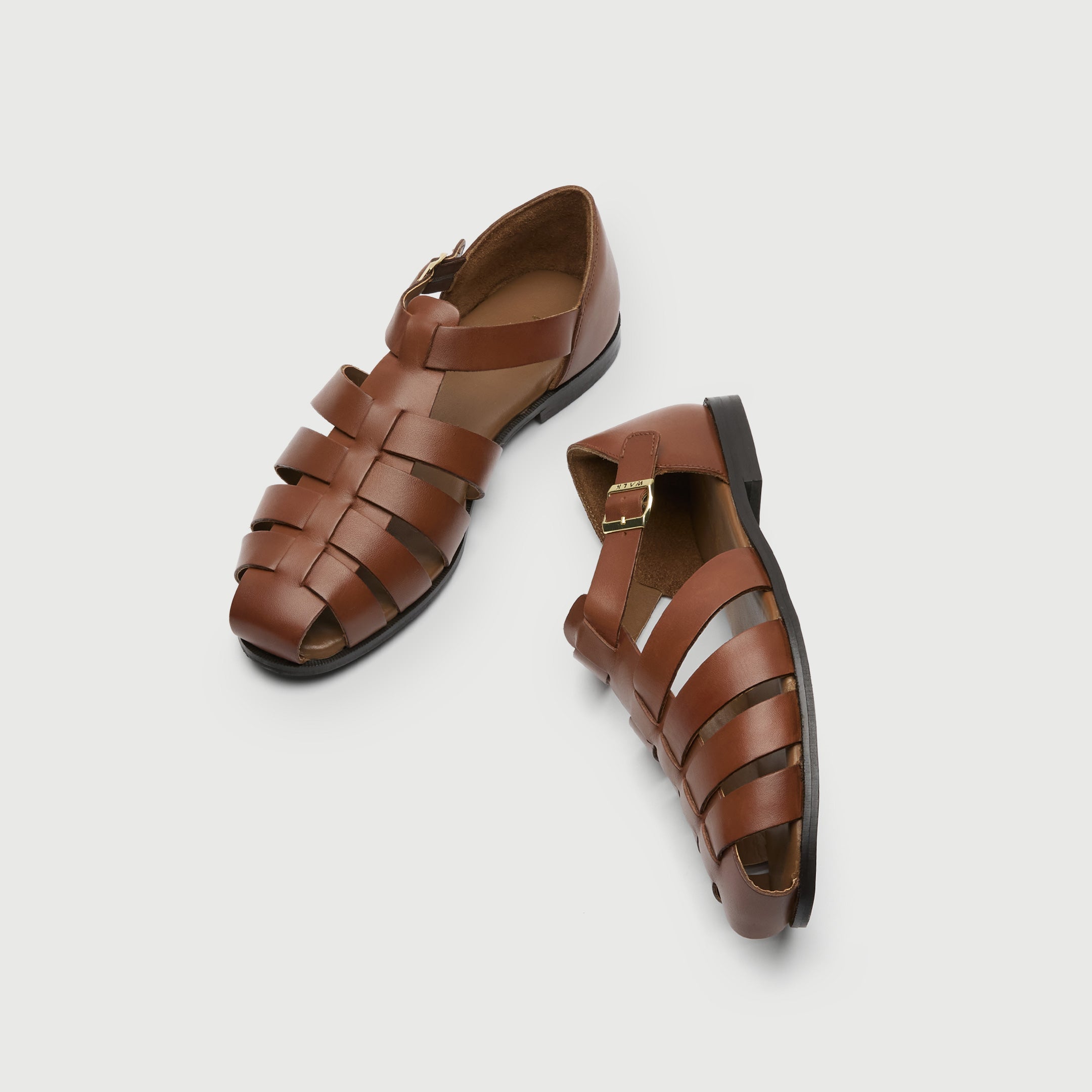 Walk London Mens Promenade Sandal in Tan Leather