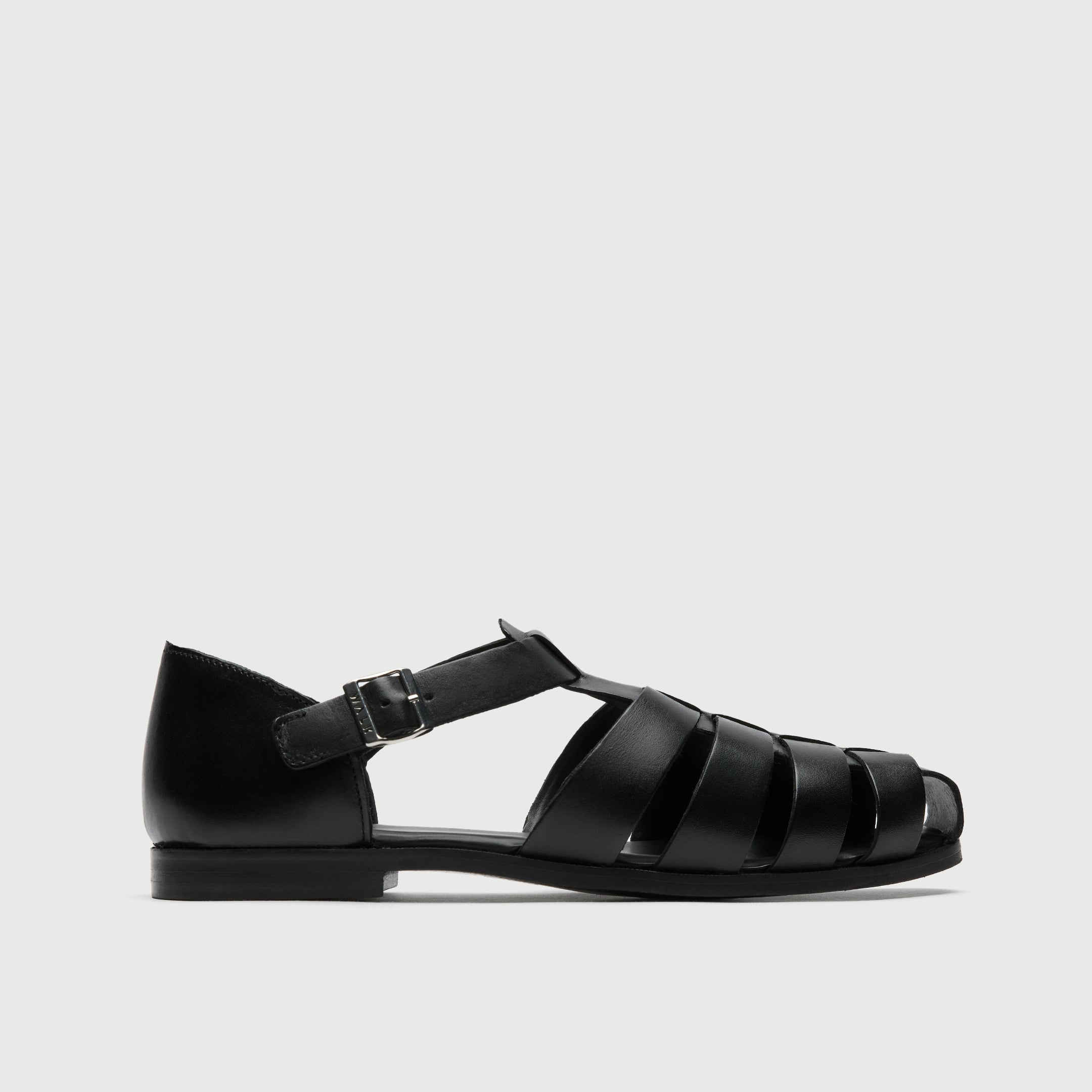 Walk London Mens Promenade Sandal in Black Leather