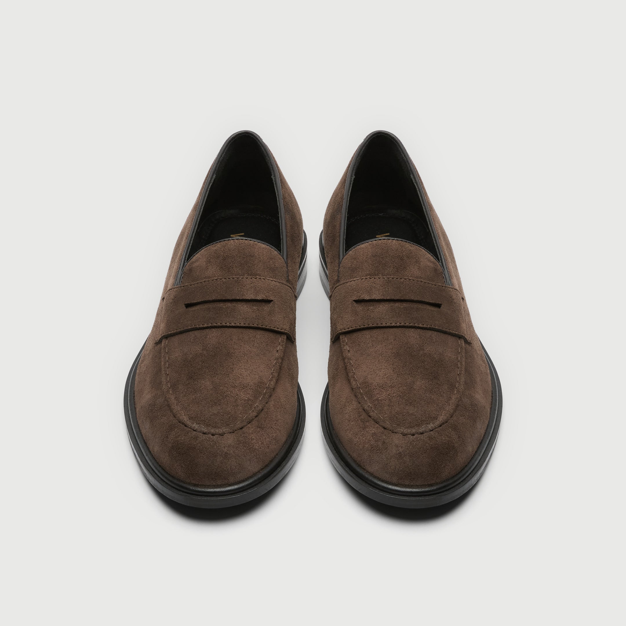 Walk London Mens Putney Saddle Loafer in Brown Suede