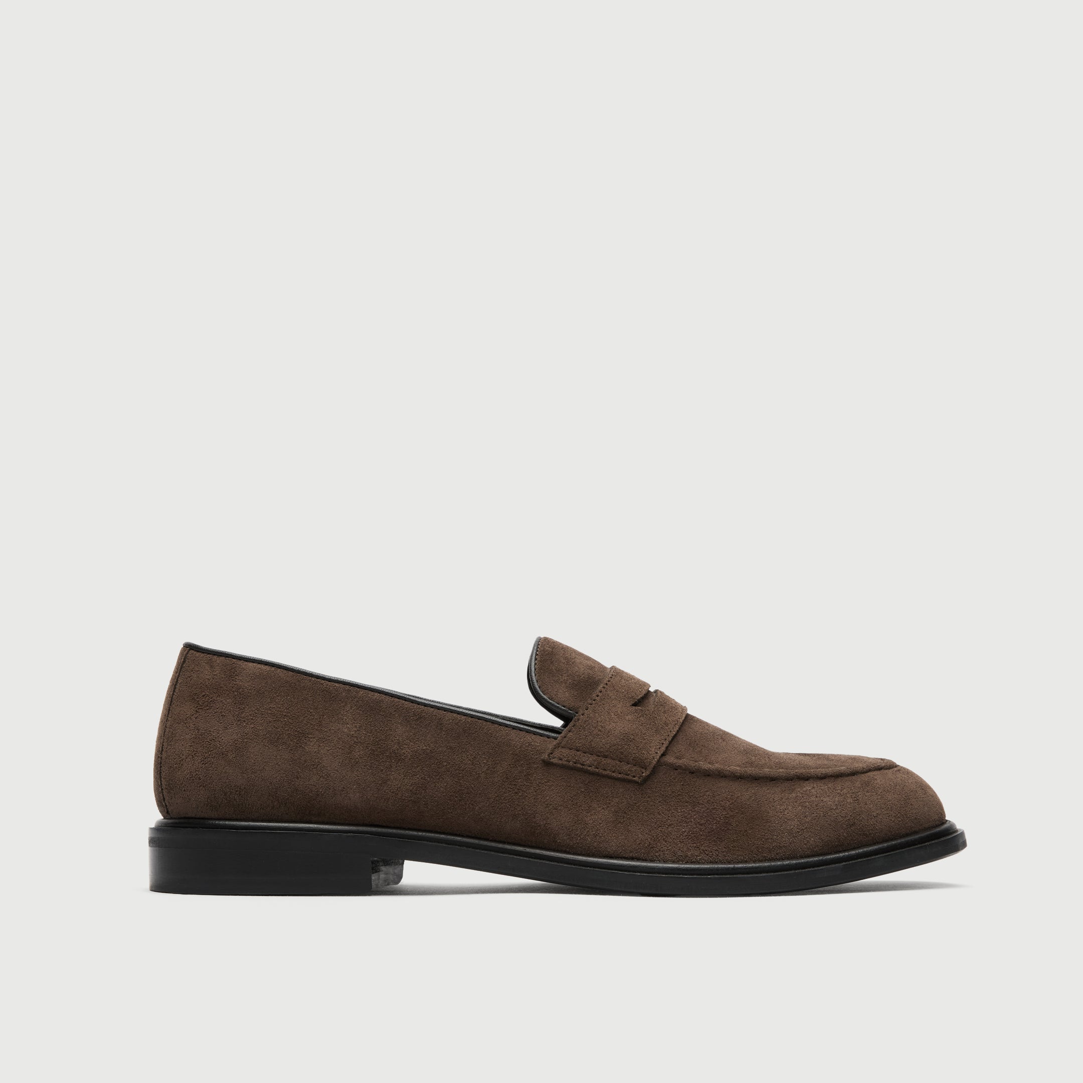 Walk London Mens Putney Saddle Loafer in Brown Suede