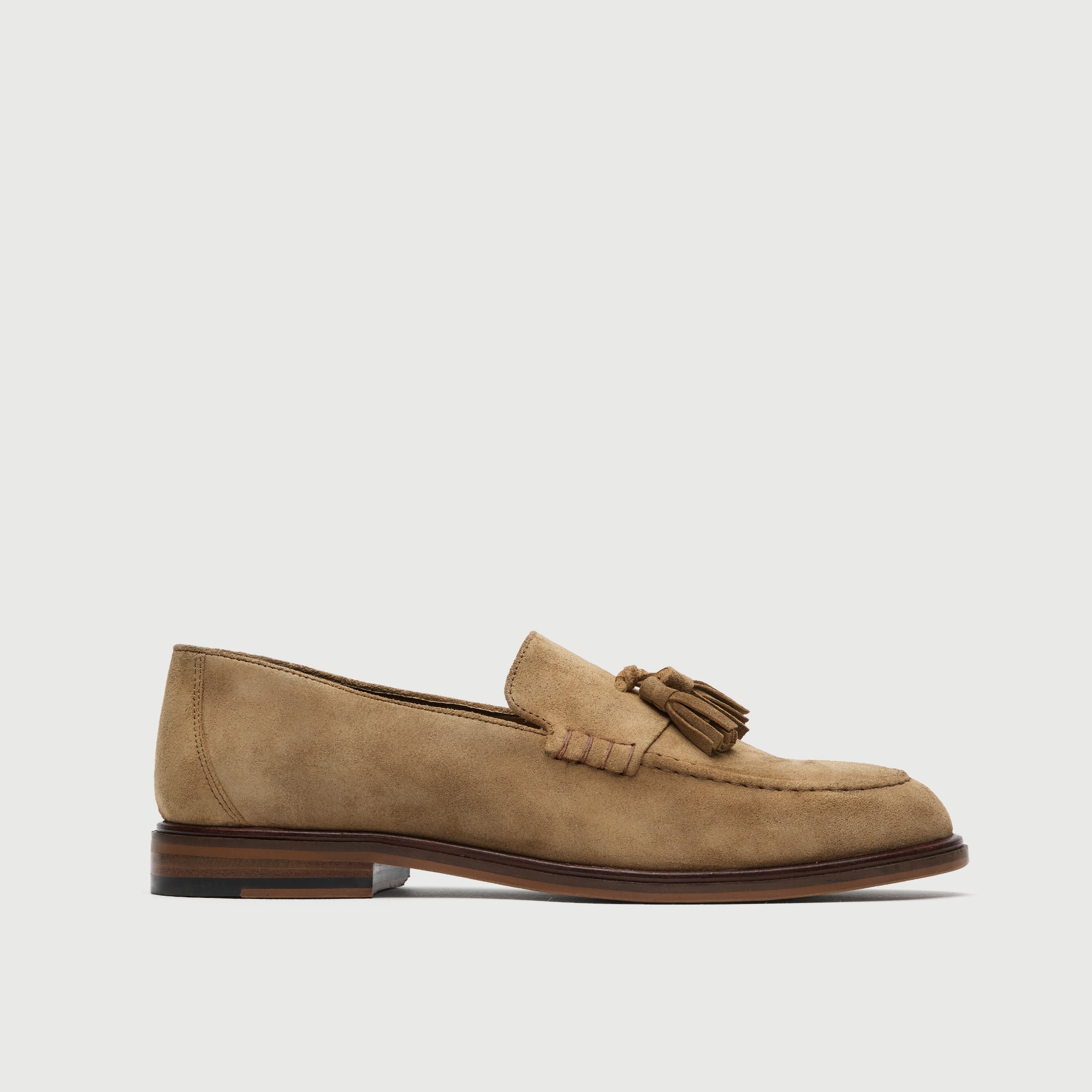 Walk London Mens Putney Tassel Loafer - Tan Suede