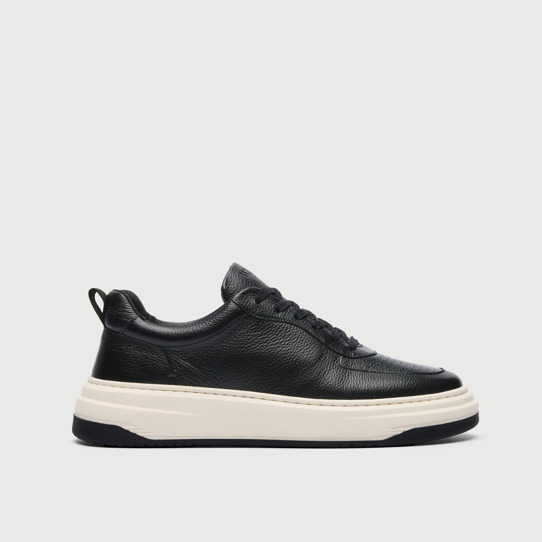 Walk London Men's Santa Monica Trainer in Black Leather