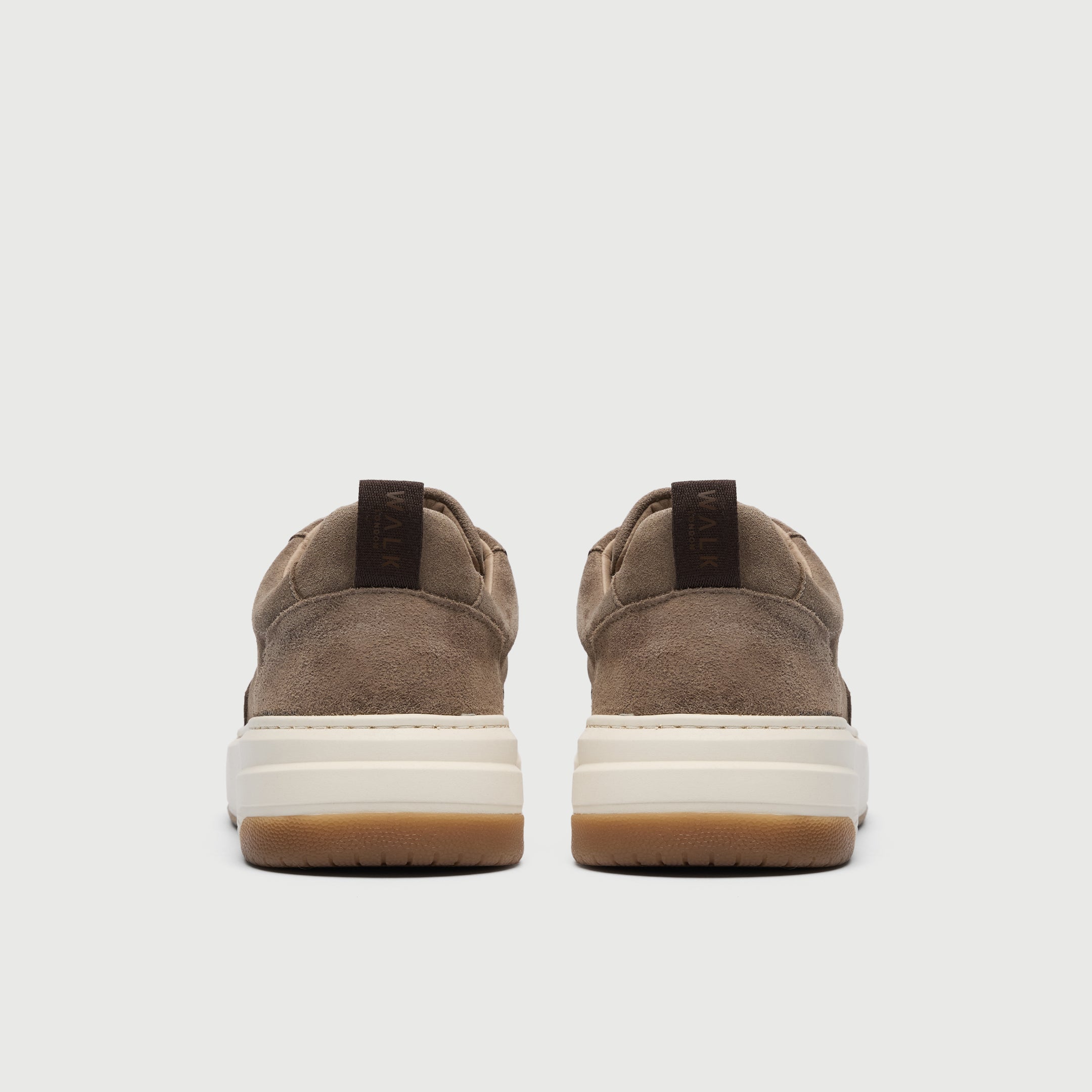 Walk London Mens Santa Monica Trainer in Taupe Suede