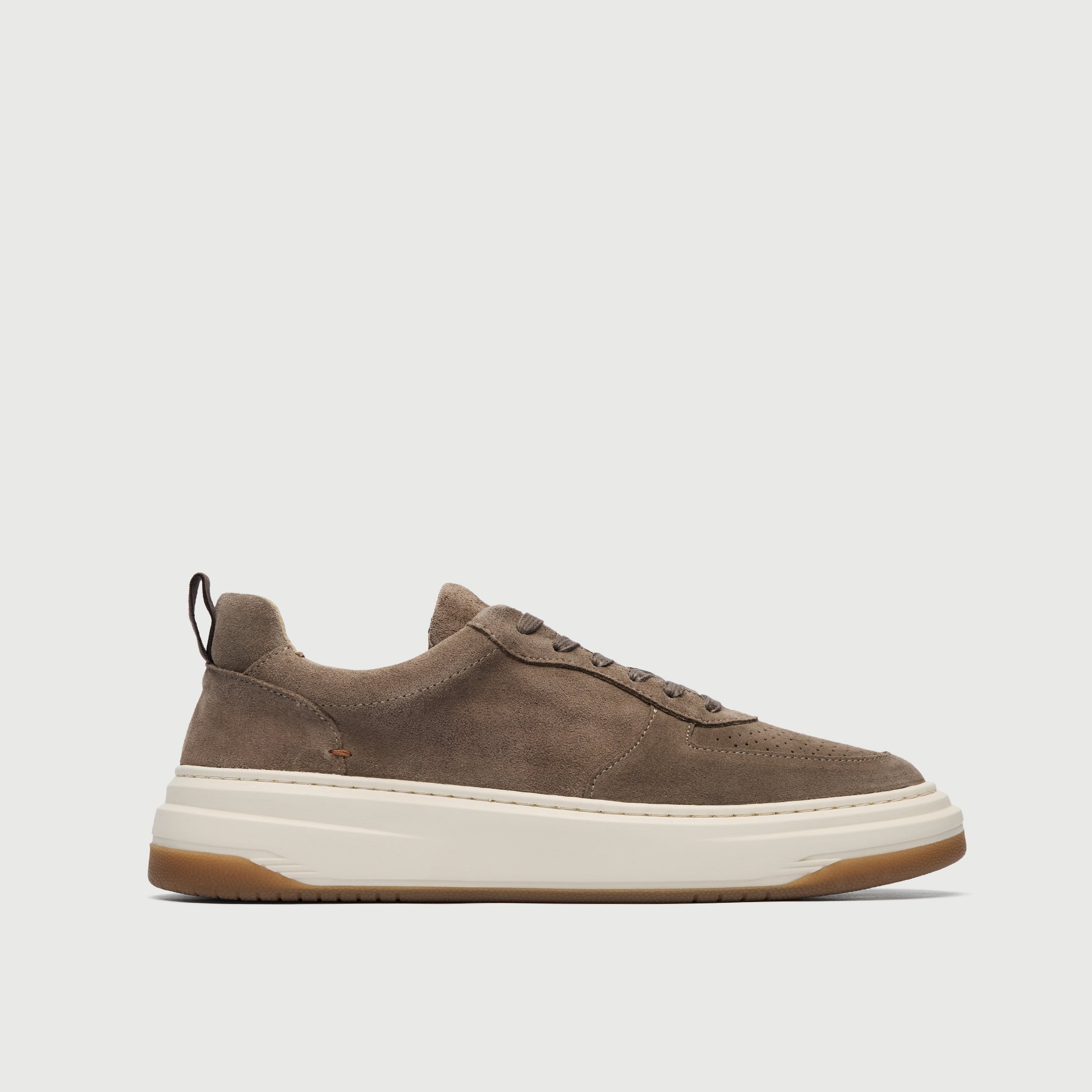 Walk London Mens Santa Monica Trainer in Taupe Suede