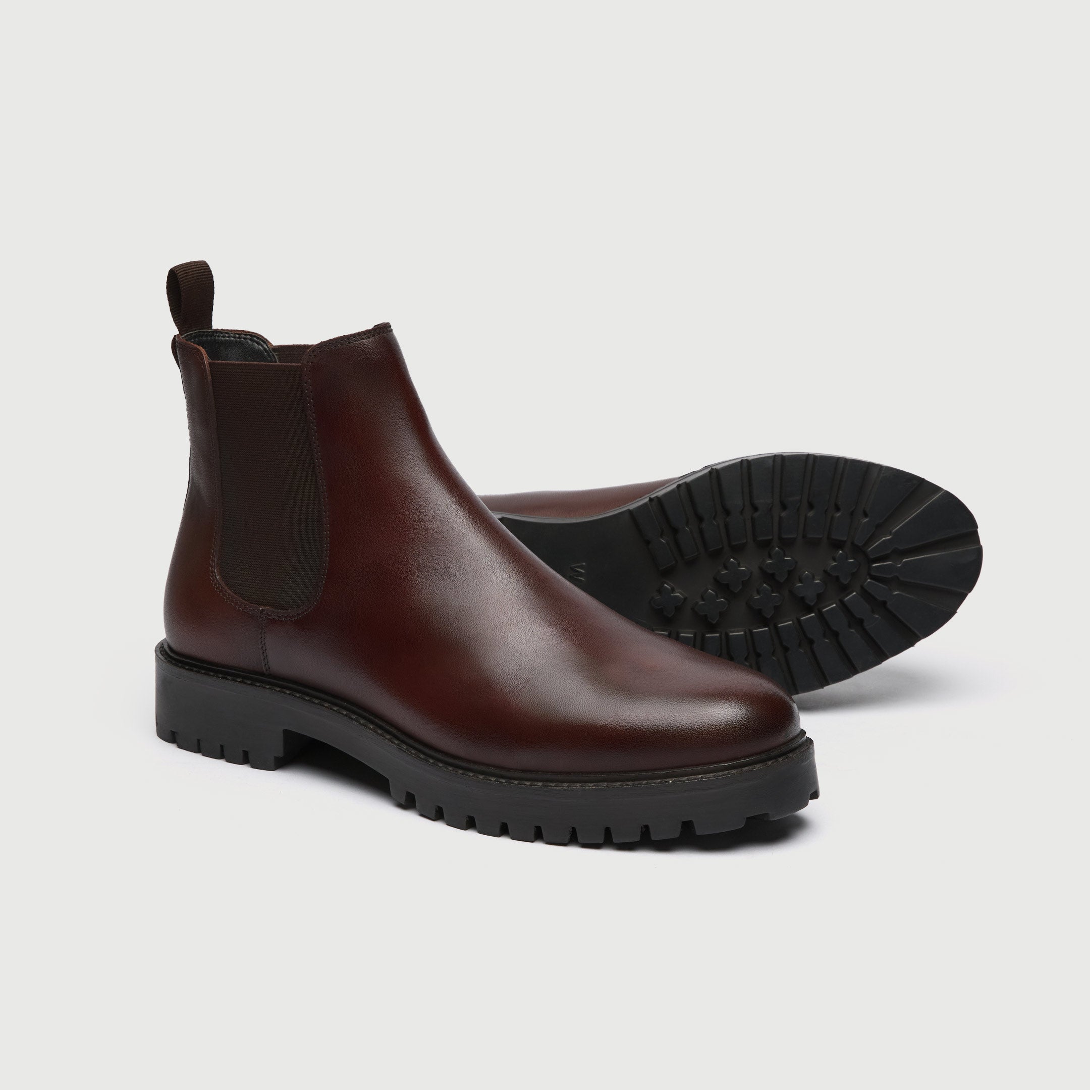 WALK London Men's Sean Chelsea Boot in Brown Leather