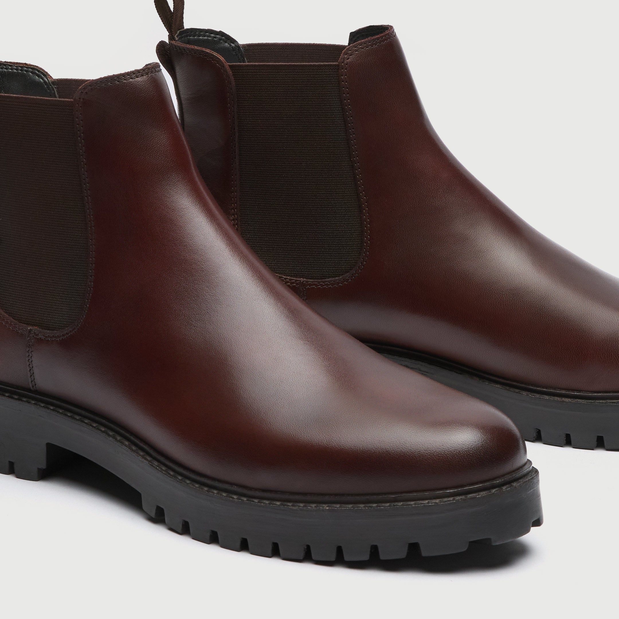 WALK London Men's Sean Chelsea Boot in Brown Leather