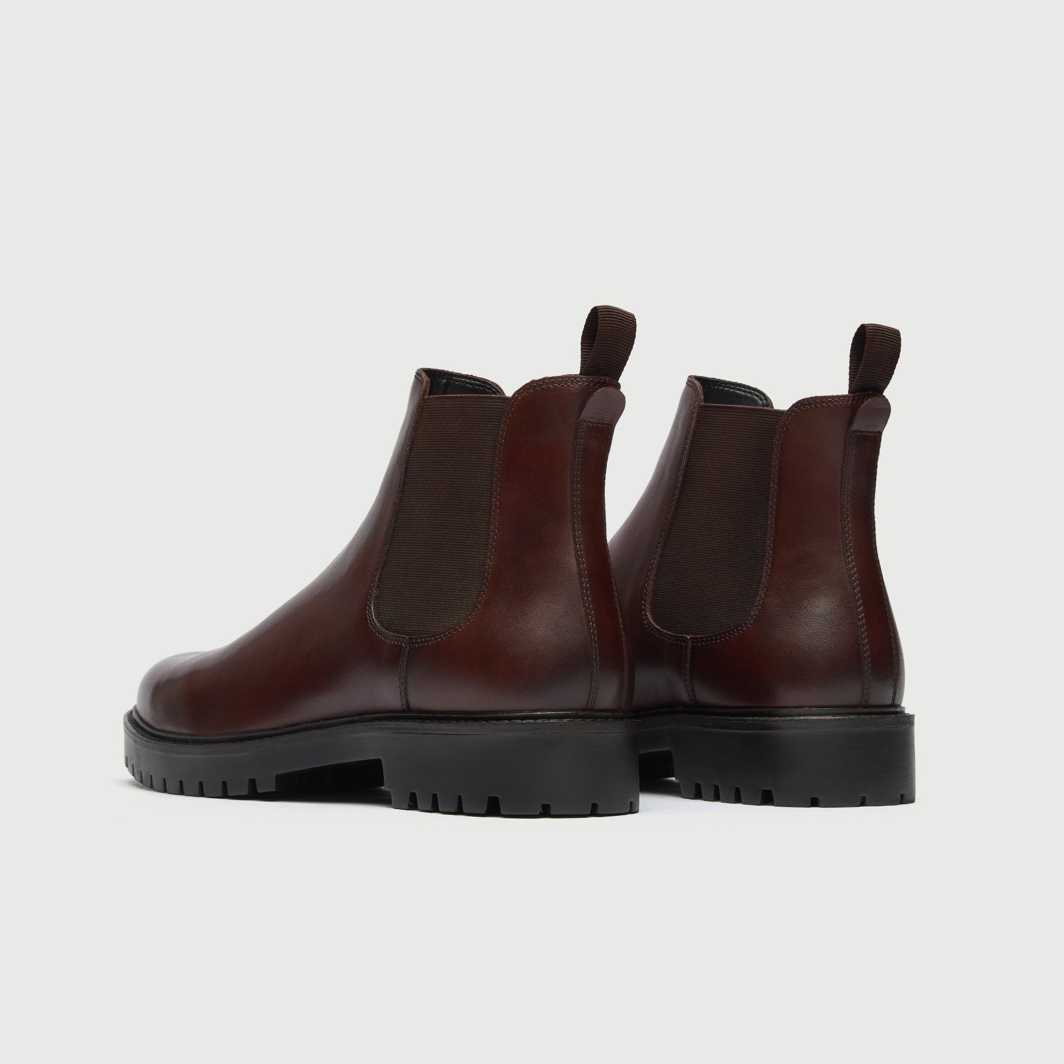 WALK London Men's Sean Chelsea Boot in Brown Leather