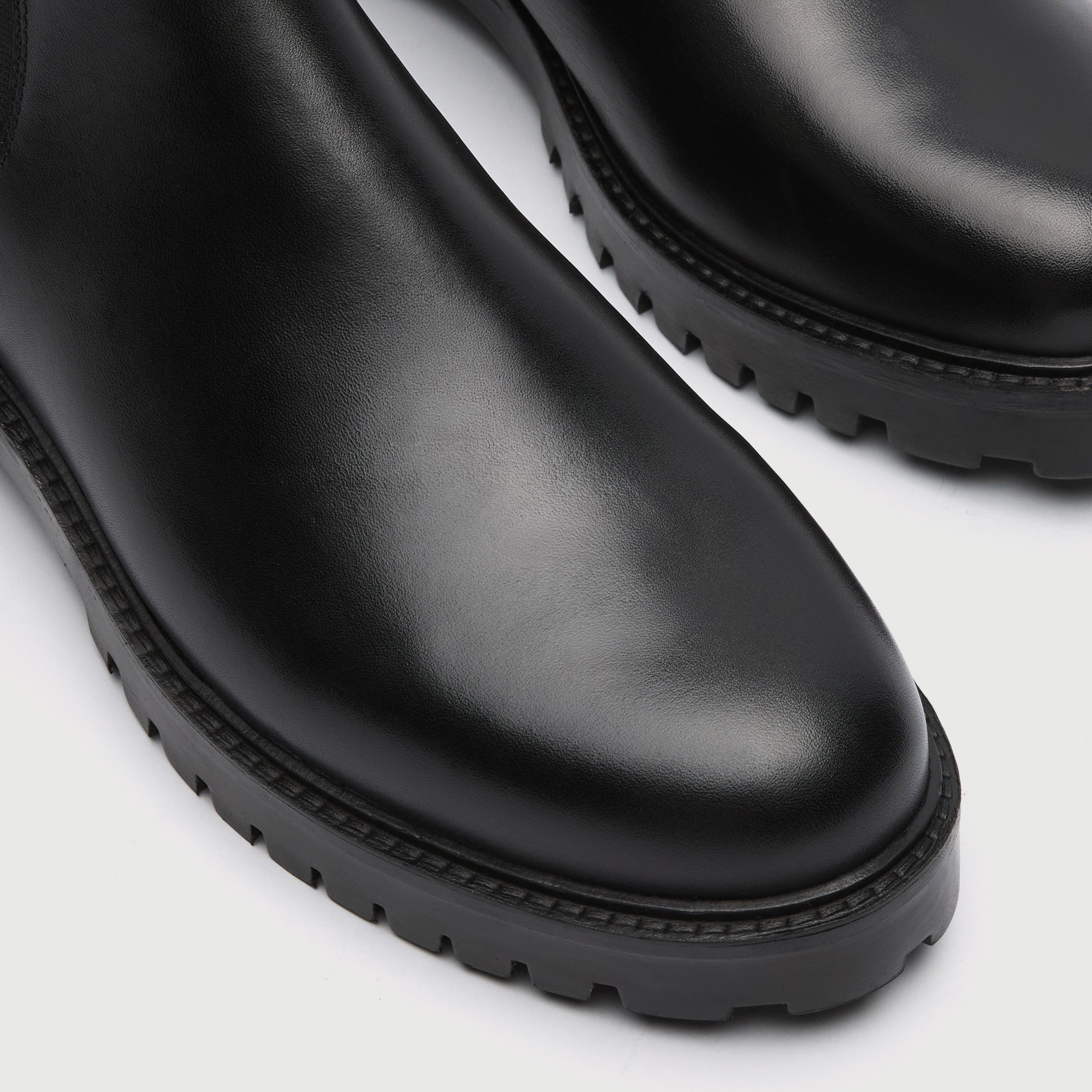 WALK London Men's Sean Chelsea Boot in Black Leather