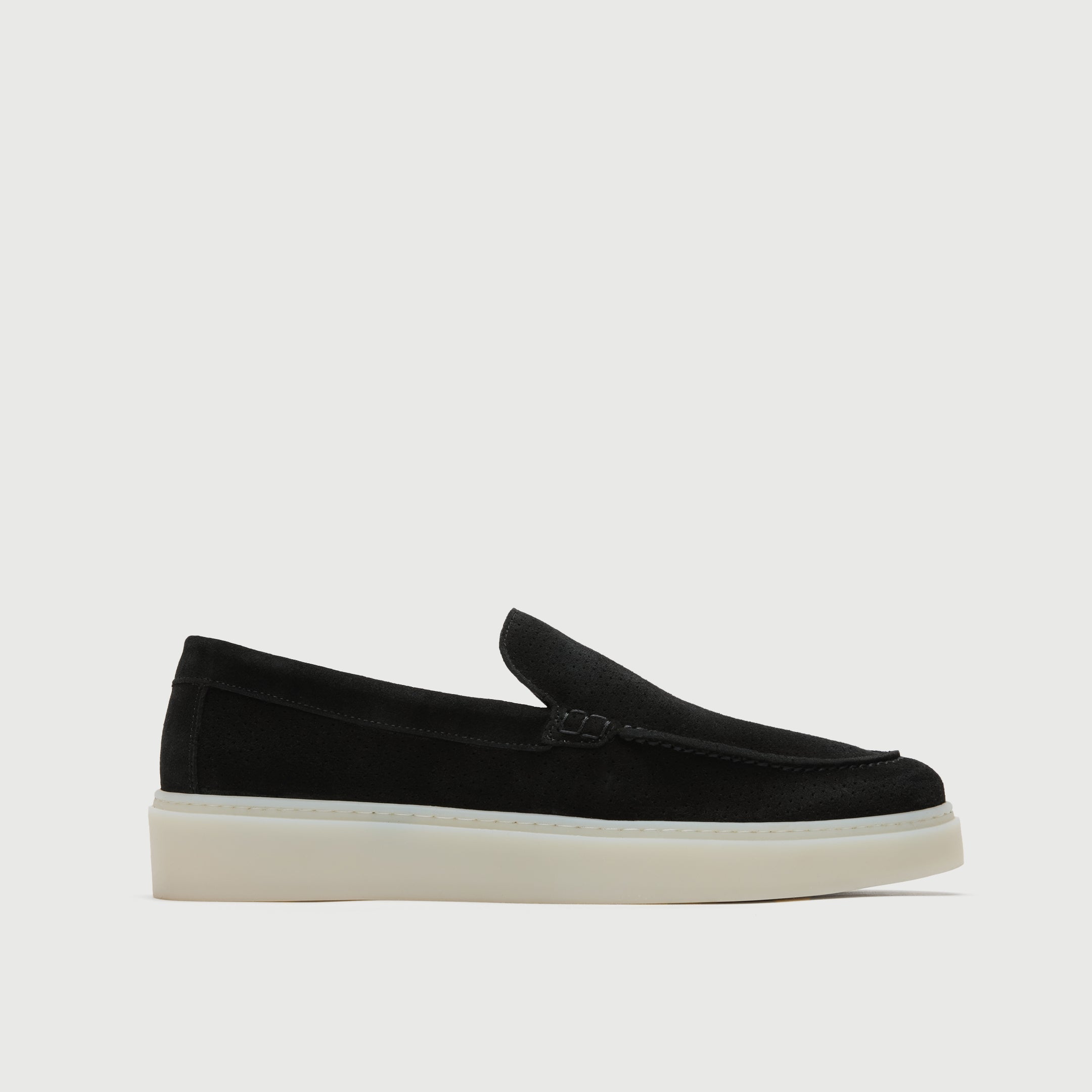 Walk London Mens St Tropez Trainer in Black Suede