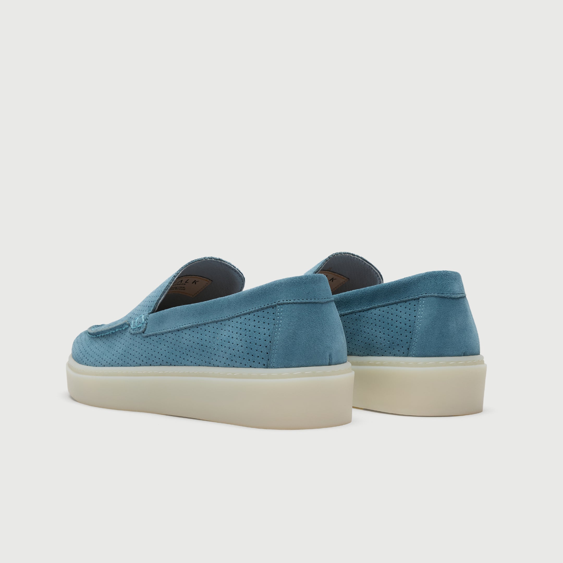 Walk London Mens St Tropez Trainer in Blue Suede