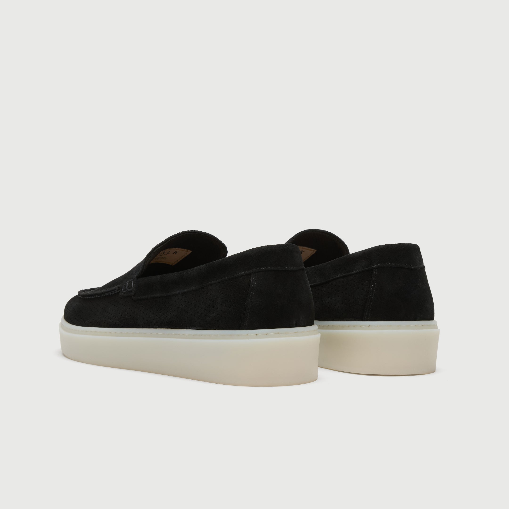 Walk London Mens St Tropez Trainer in Black Suede