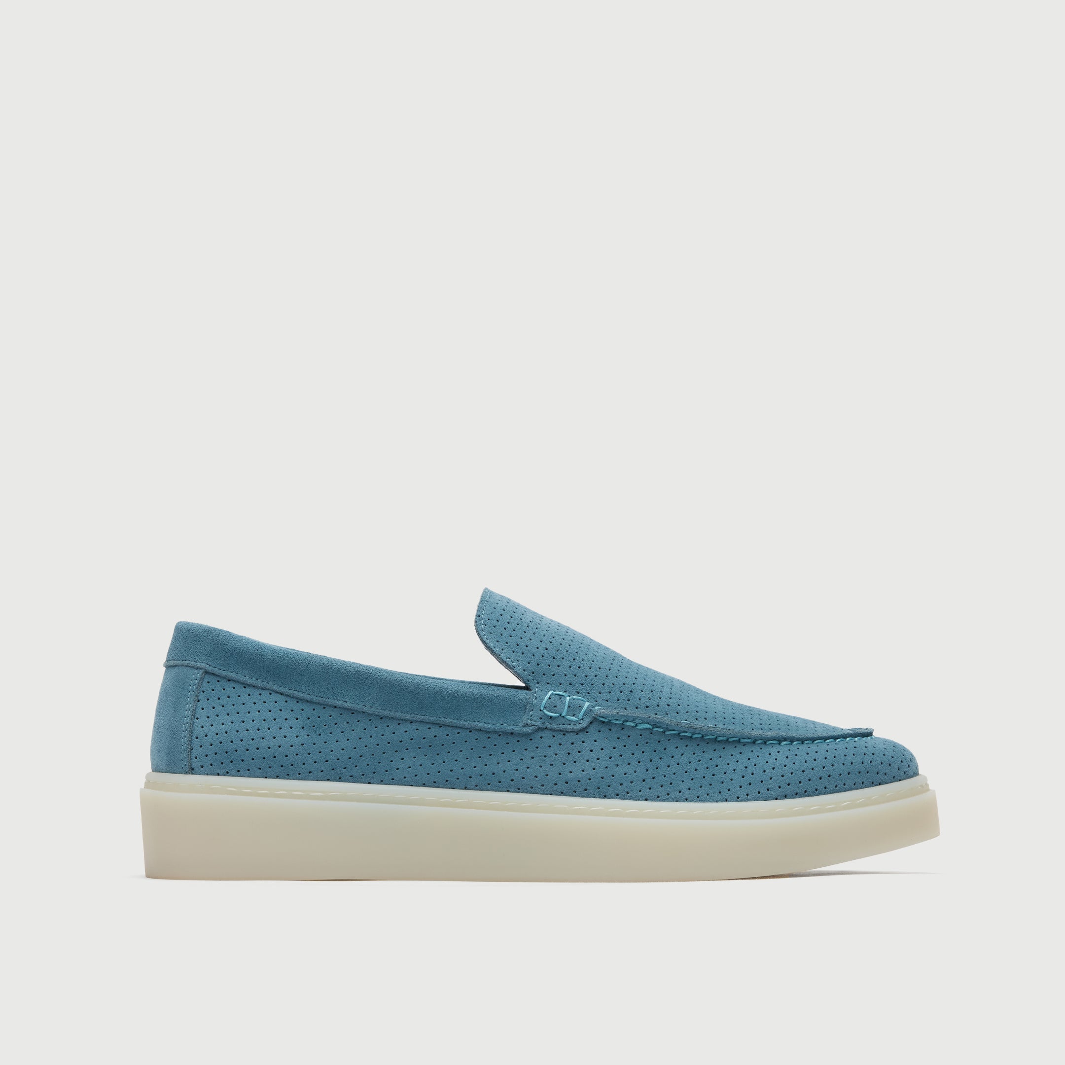 Walk London Mens St Tropez Trainer in Blue Suede