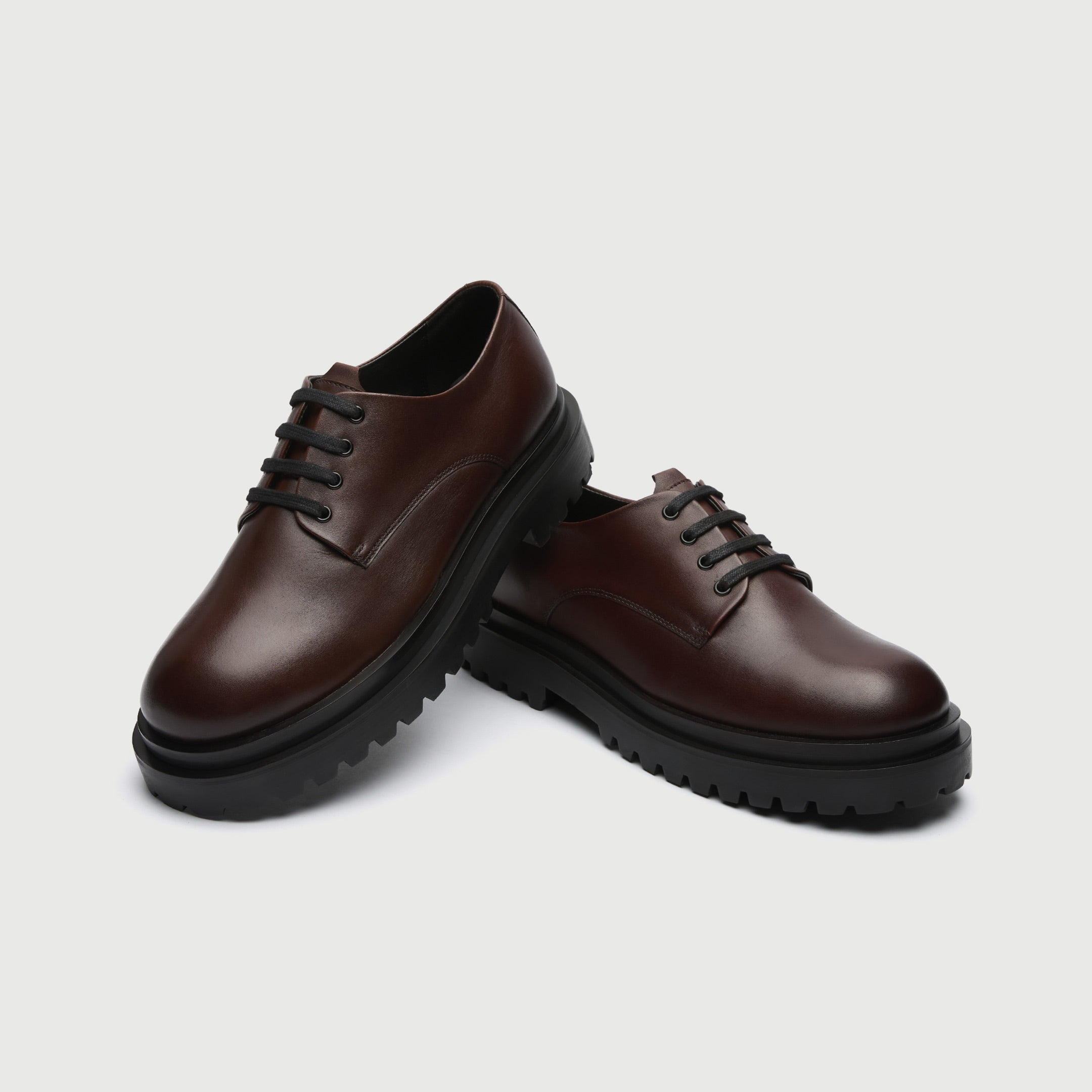 WALK London Mens Sully Derby Shoe in Brown Leather