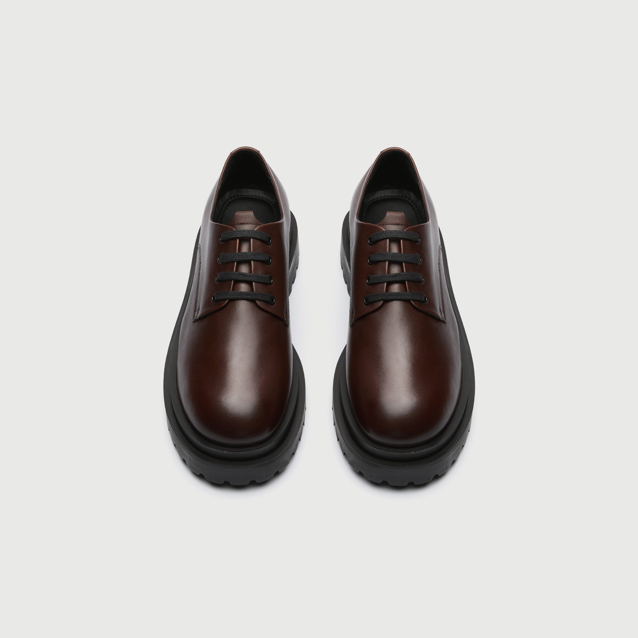 WALK London Mens Sully Derby Shoe in Brown Leather