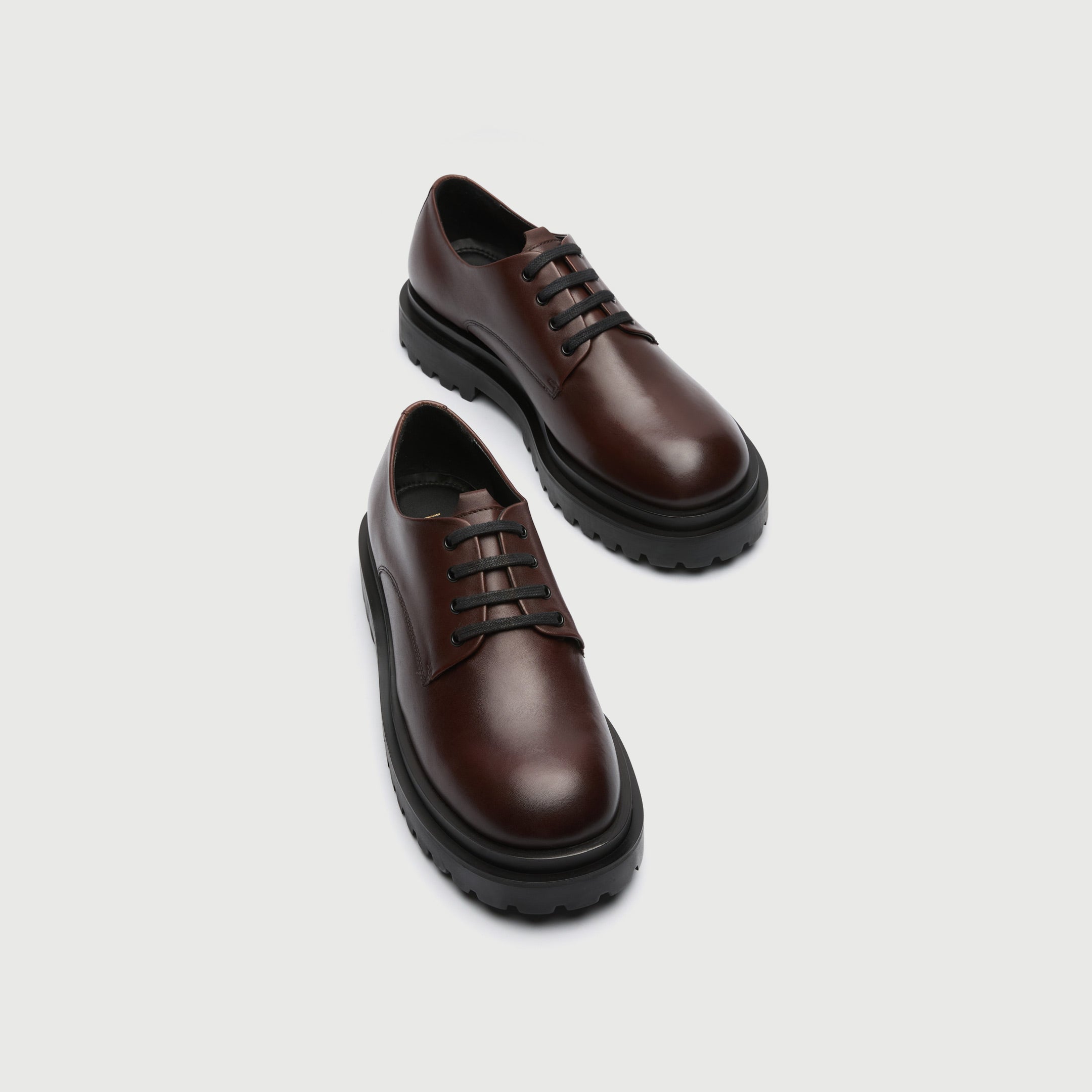 WALK London Mens Sully Derby Shoe in Brown Leather