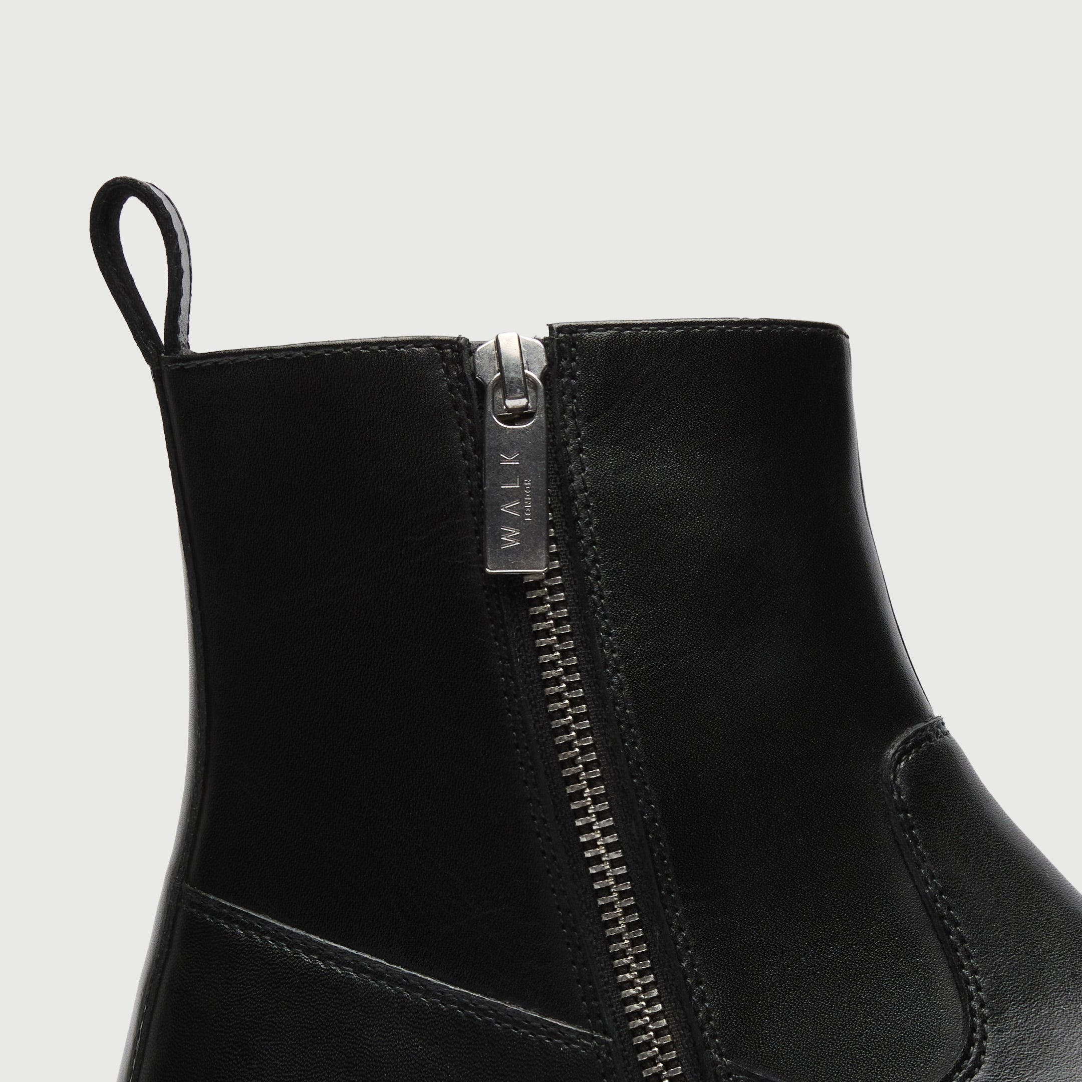 WALK London Mens Sully Inside Zip Boot in Black Leather