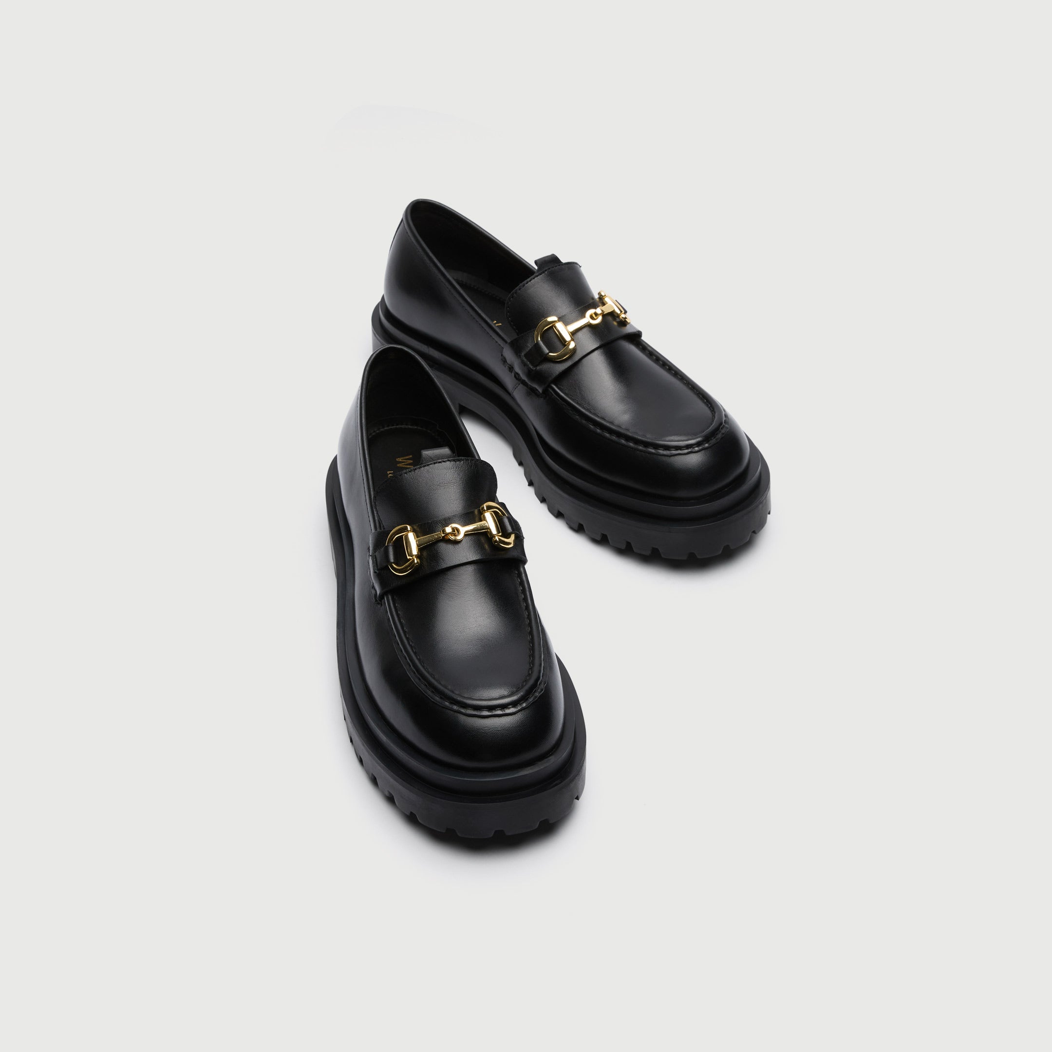 WALK London Mens Sully Trim Loafer in Black Leather