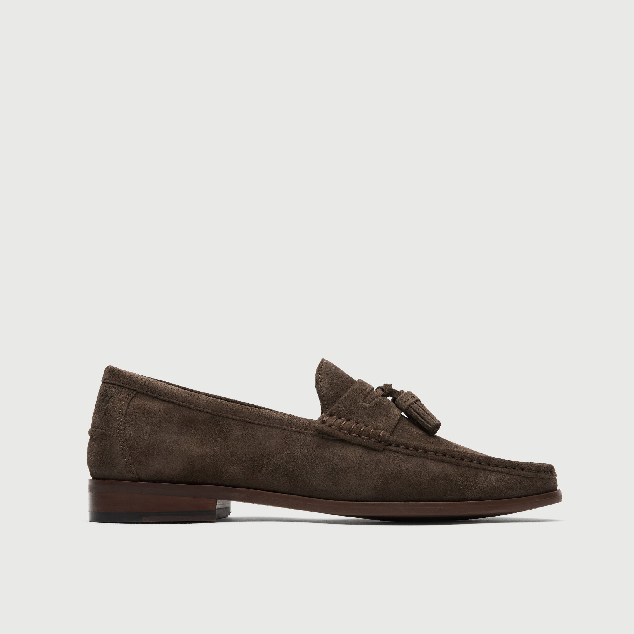 WALK London Mens Tino Tassel Loafer in Brown Suede