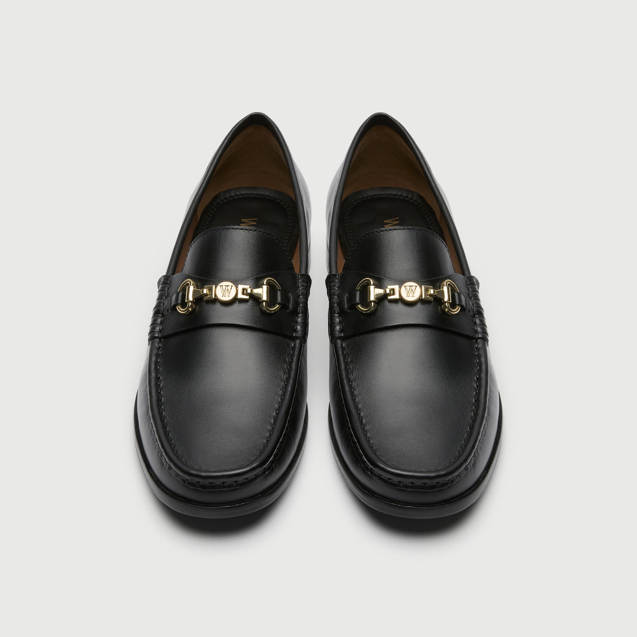 Walk London Mens Tino Trim Loafer in Black Leather