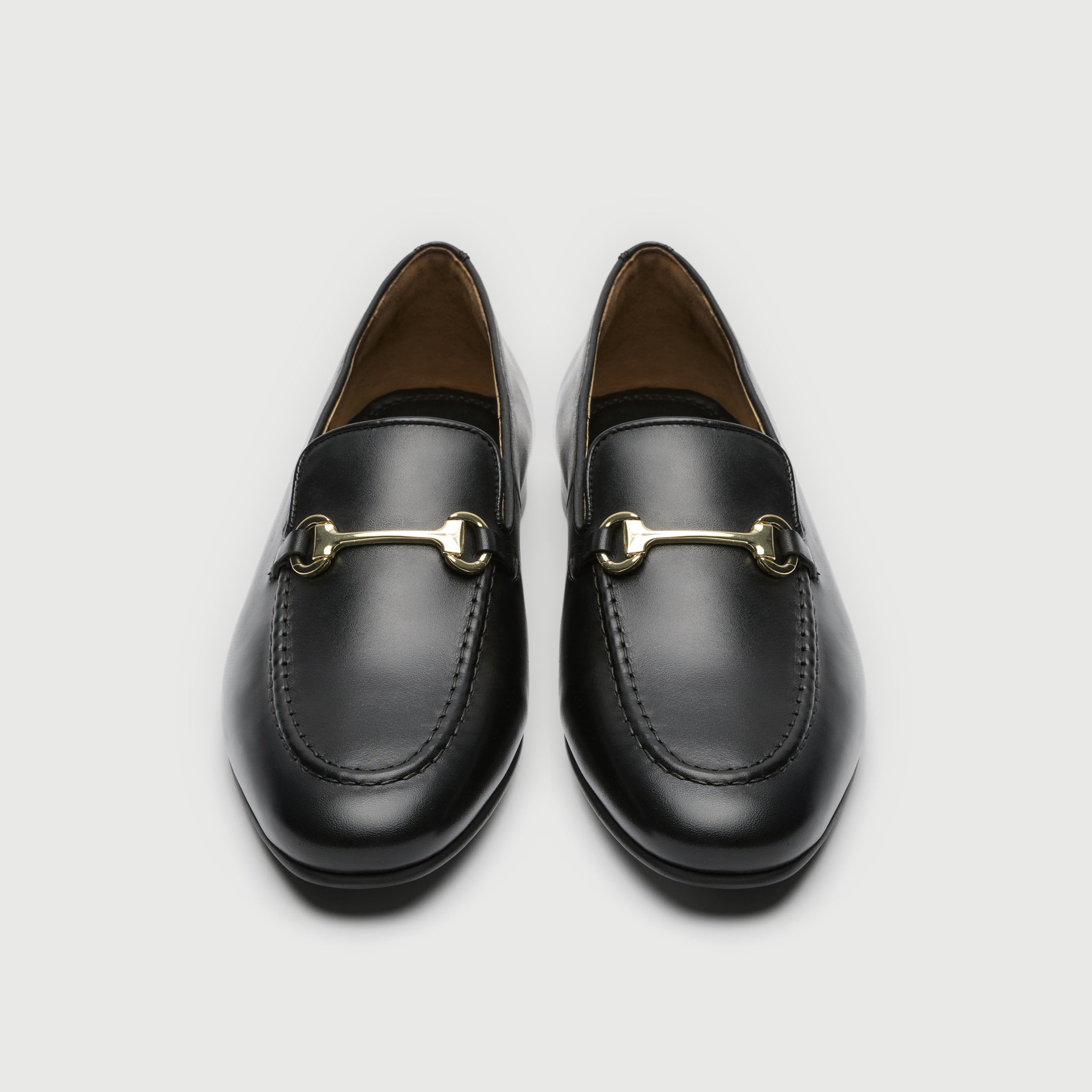 Walk London Mens Trent Trim Loafer in Black Leather