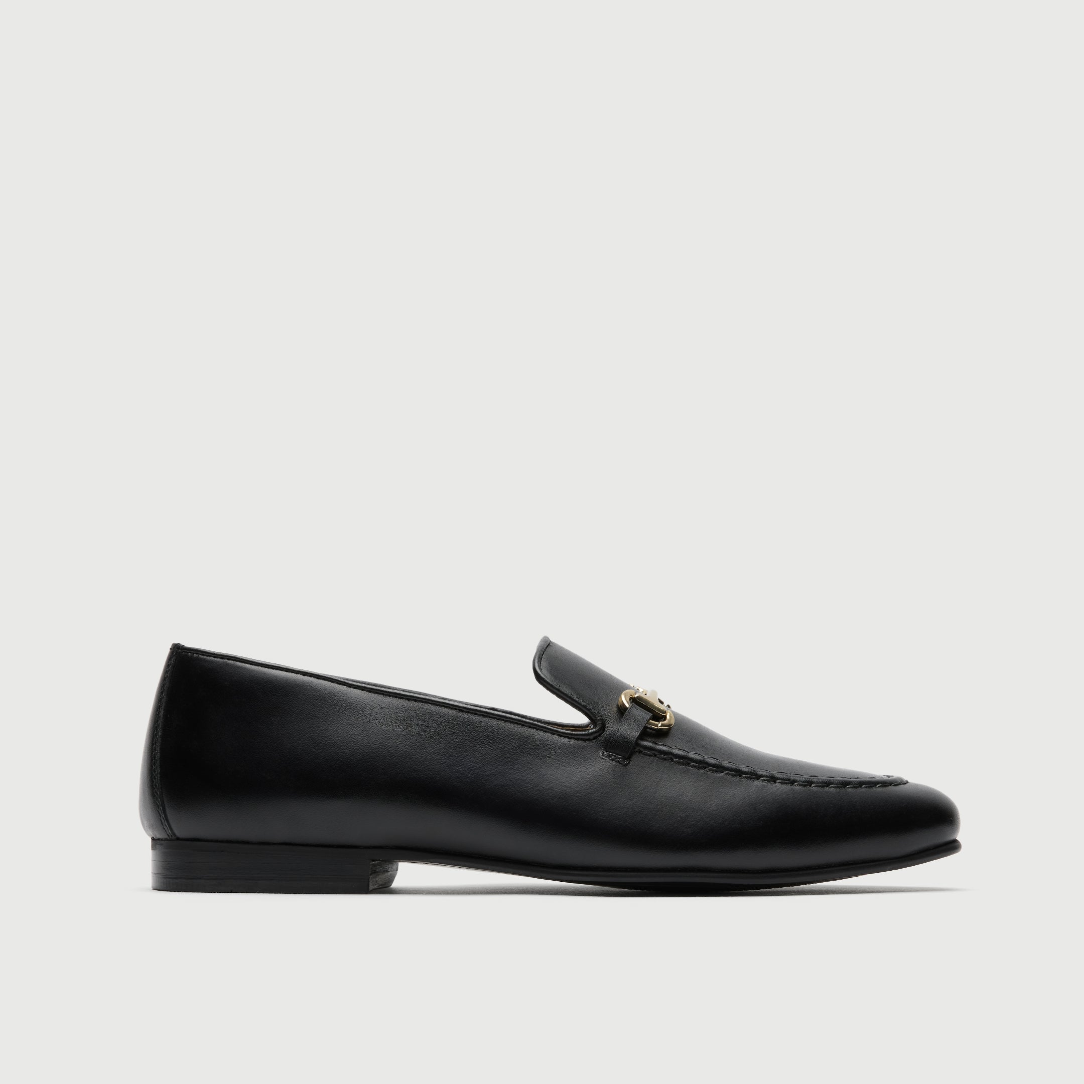 Walk London Mens Trent Trim Loafer in Black Leather