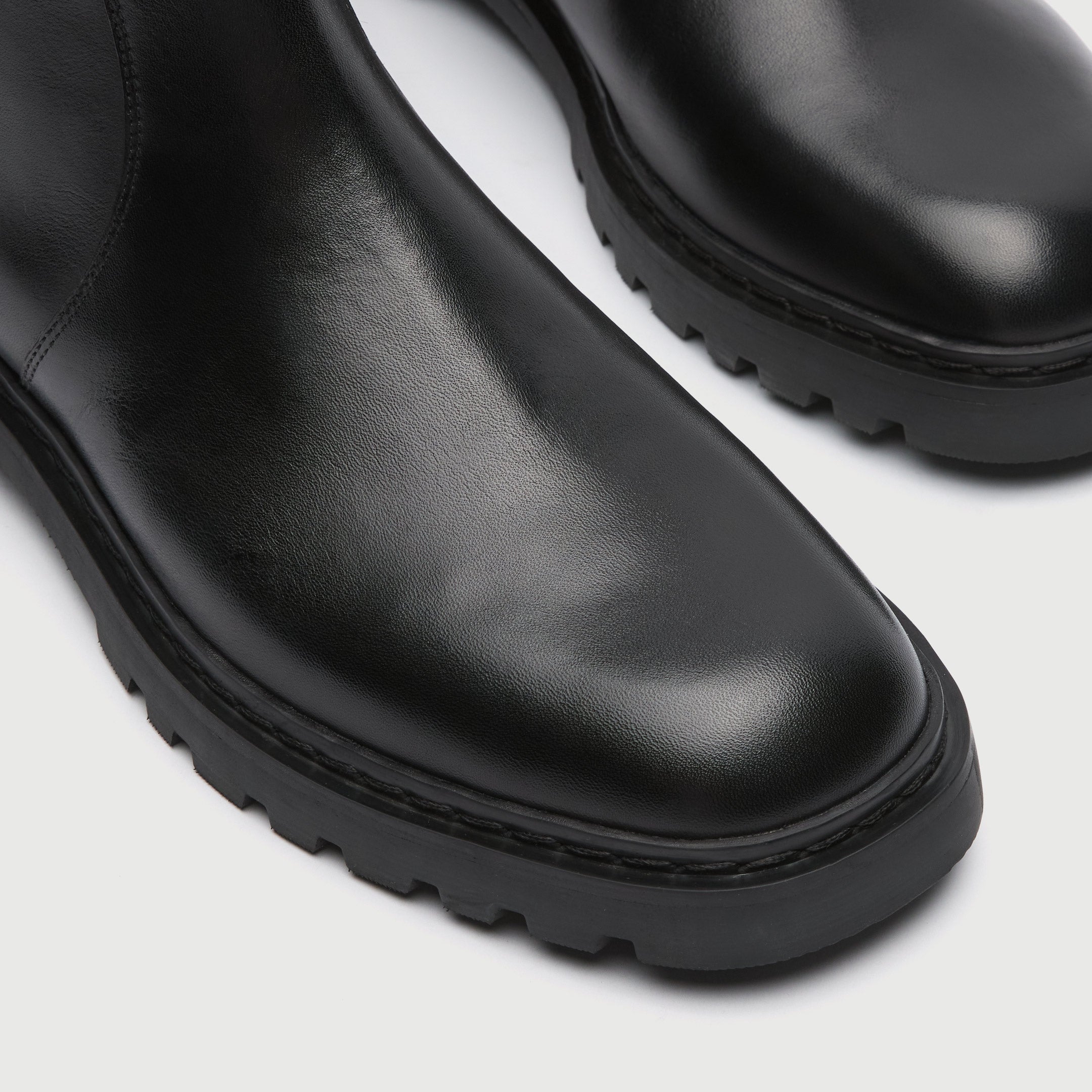 WALK London Men's Ziggy Back Zip Boot in Black Leather