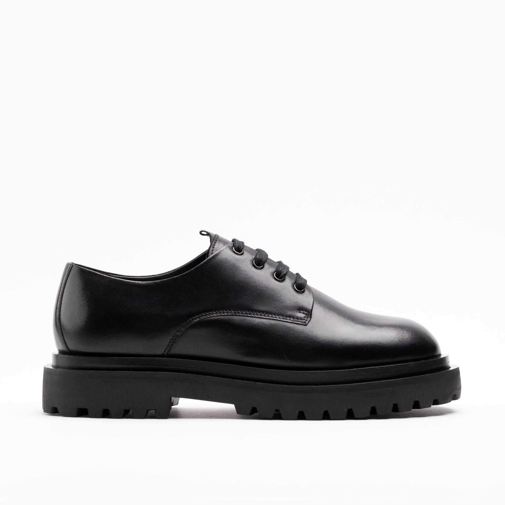 Walk London Sully Derby Shoe - Black Leather - Official Site